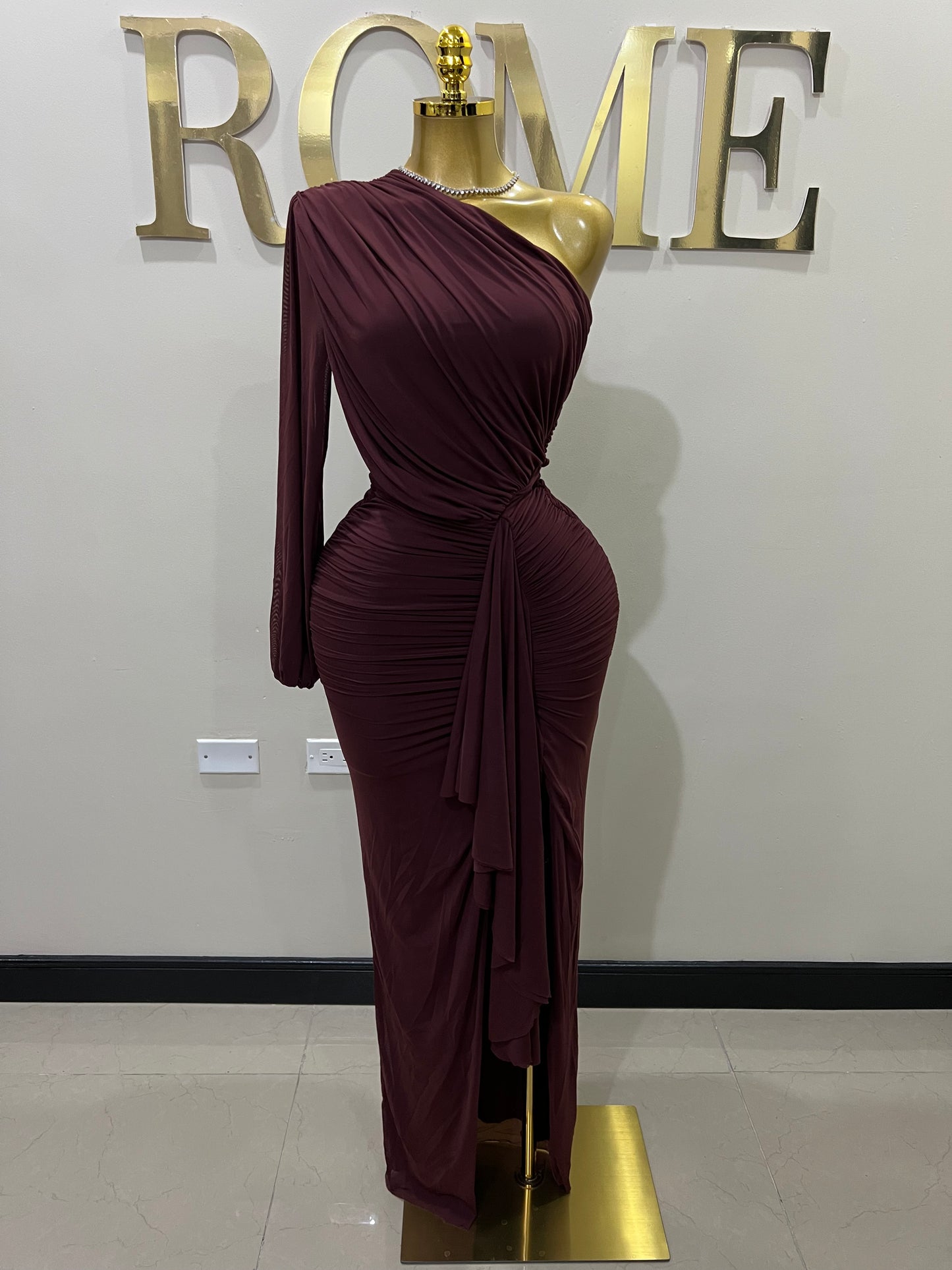 Michelle Seychelles Dress (Maroon)