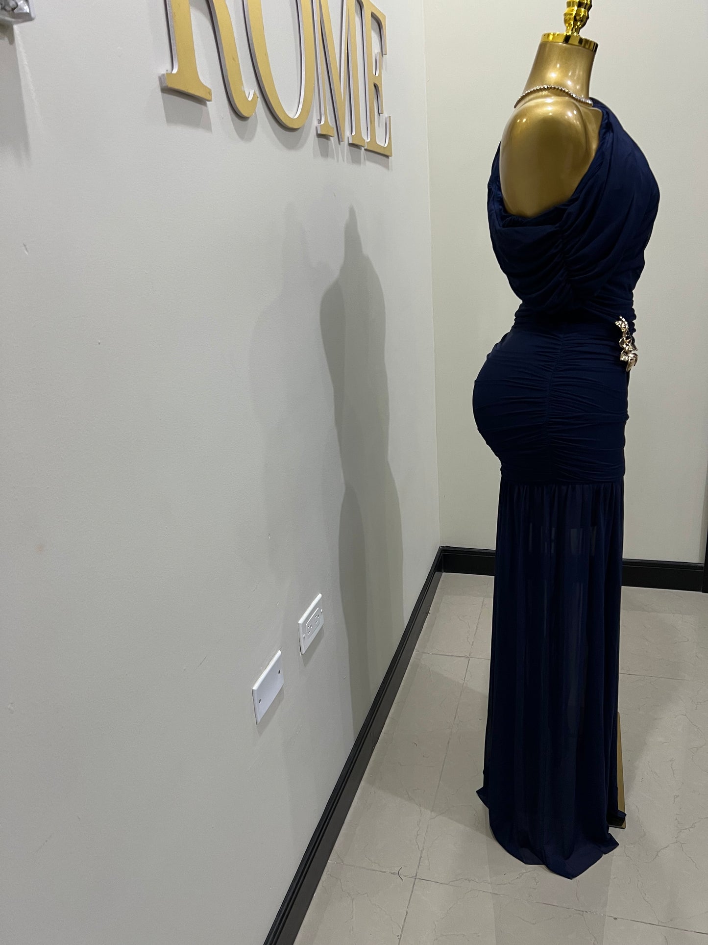 Michelle Lydia Shoulder Dress (Blue)