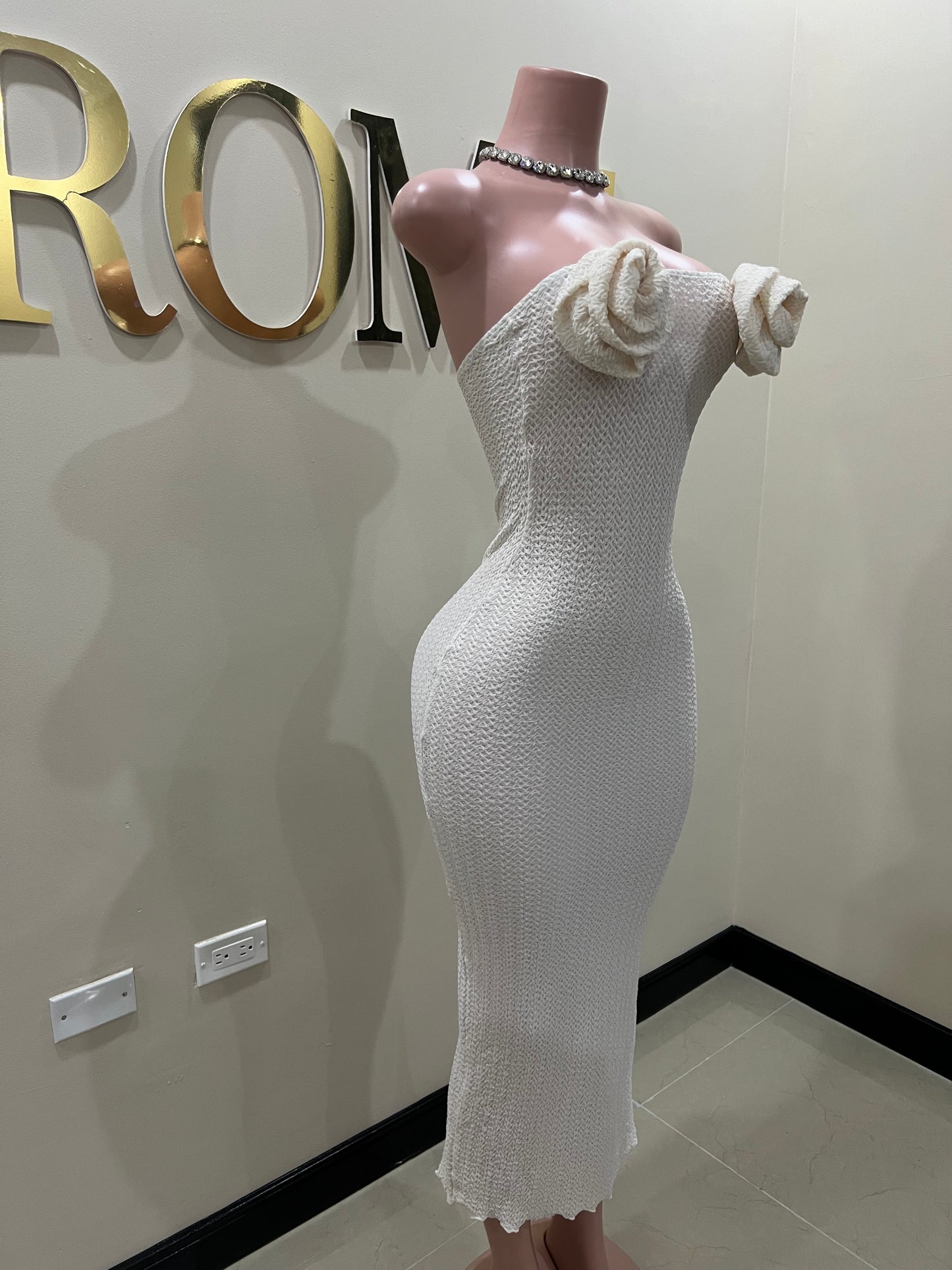 Priscilla Rose Dress (Beige)