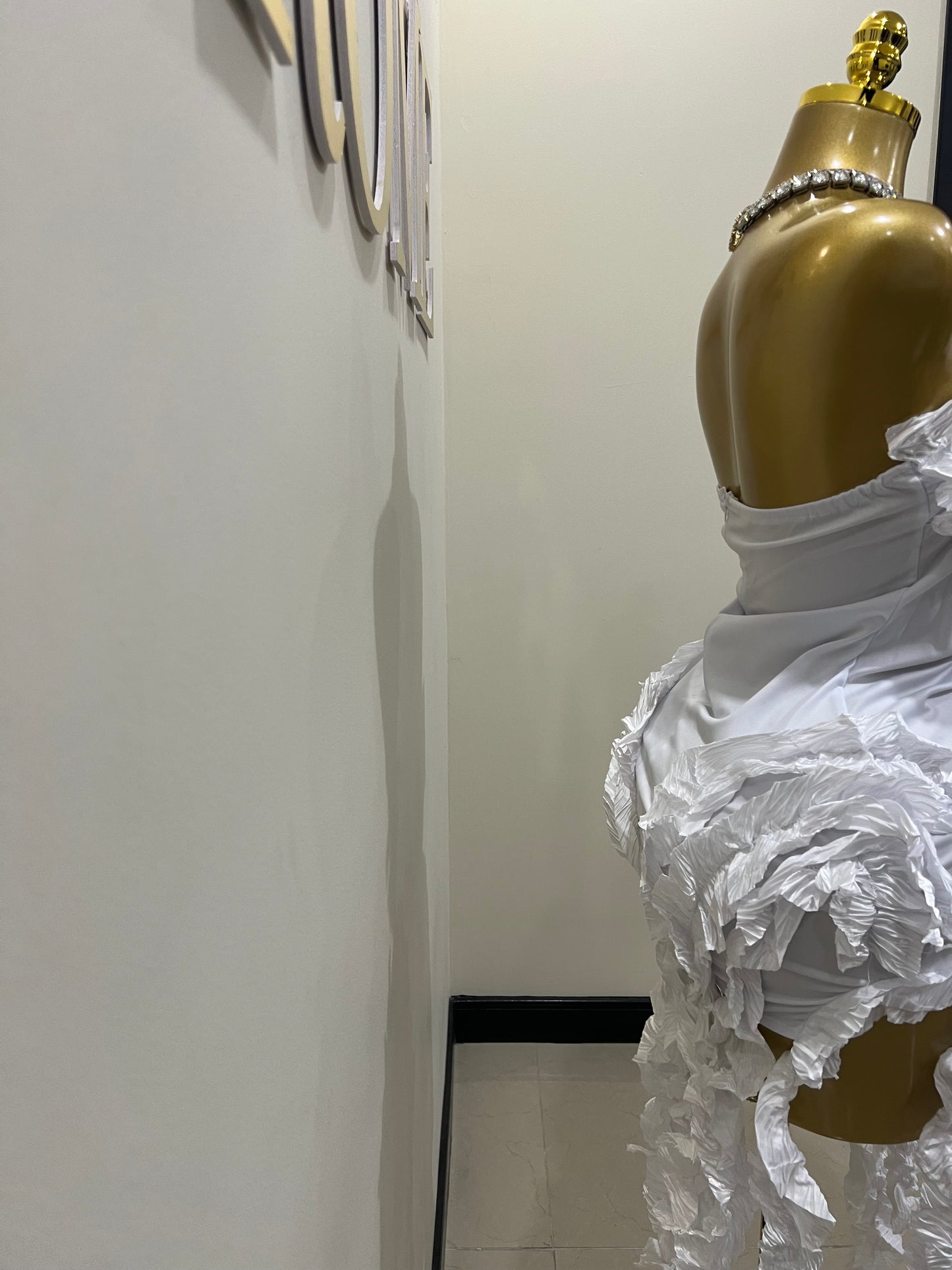 Kate Rouched Mini Dress 2 (White)