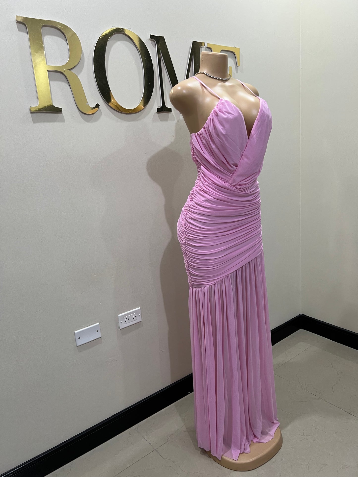 Michelle Celine Strap Dress (Pink)