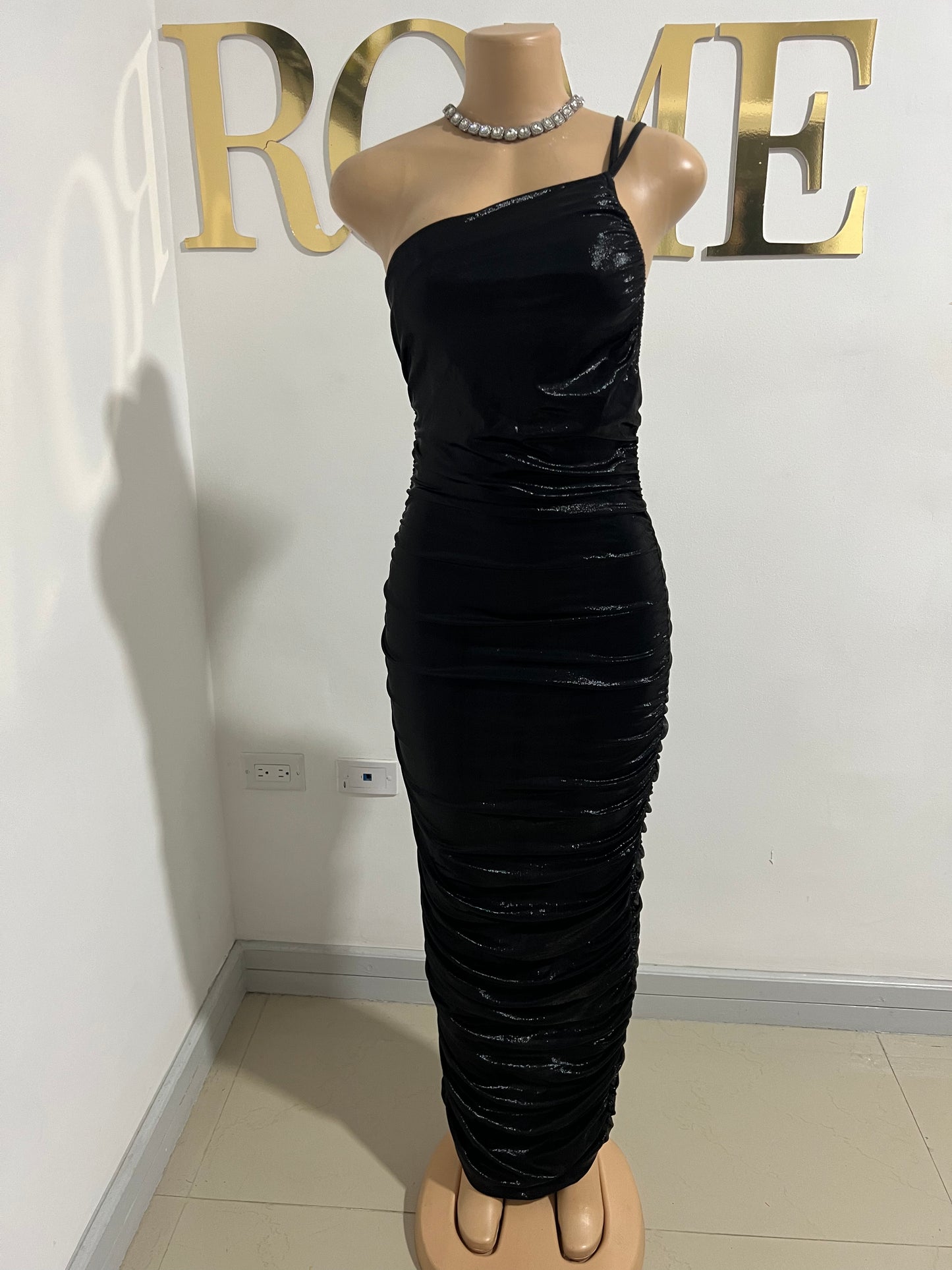 Tessa Rouched Dress (Black)