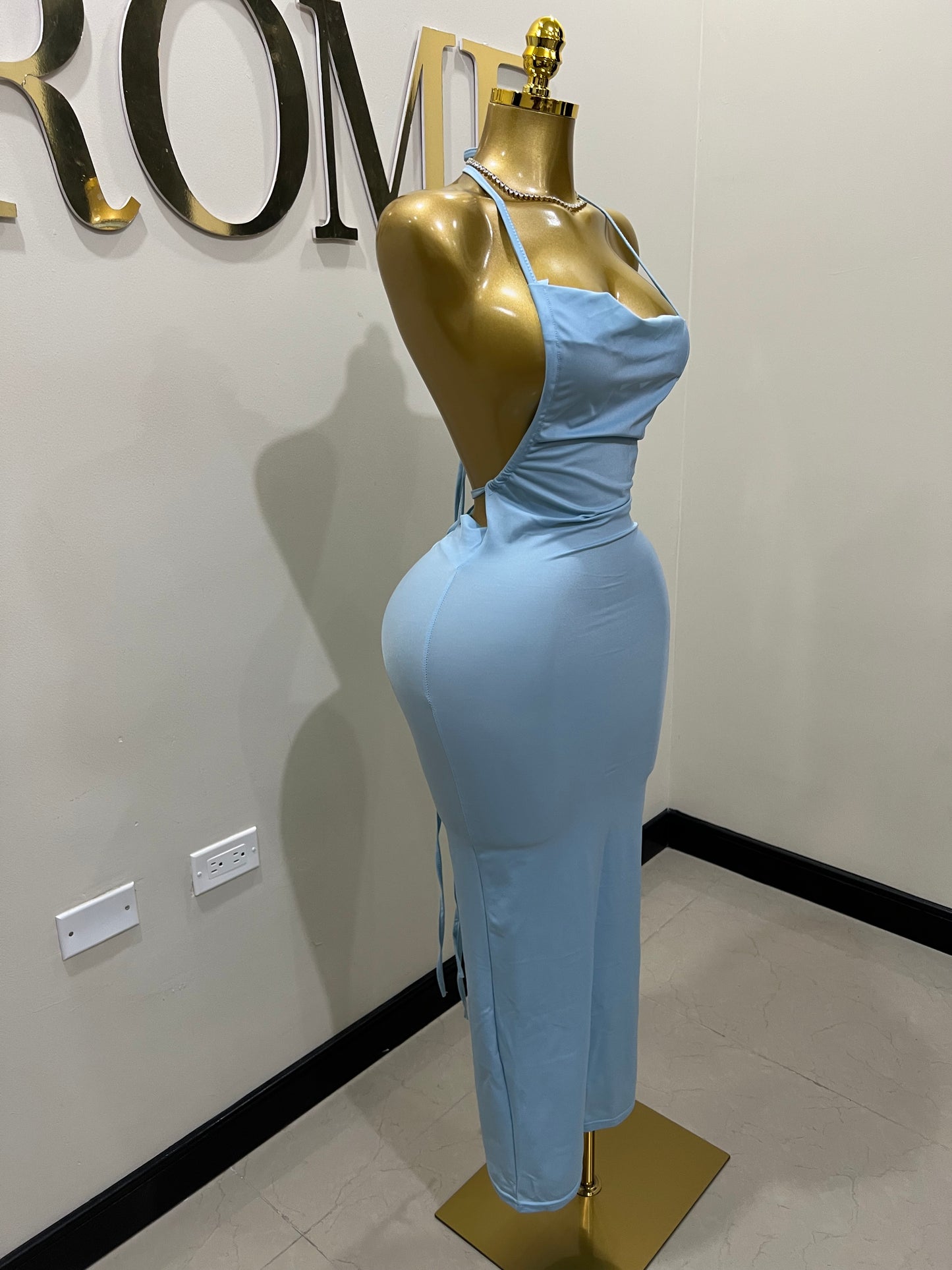 Carey Slant Dress (Blue)
