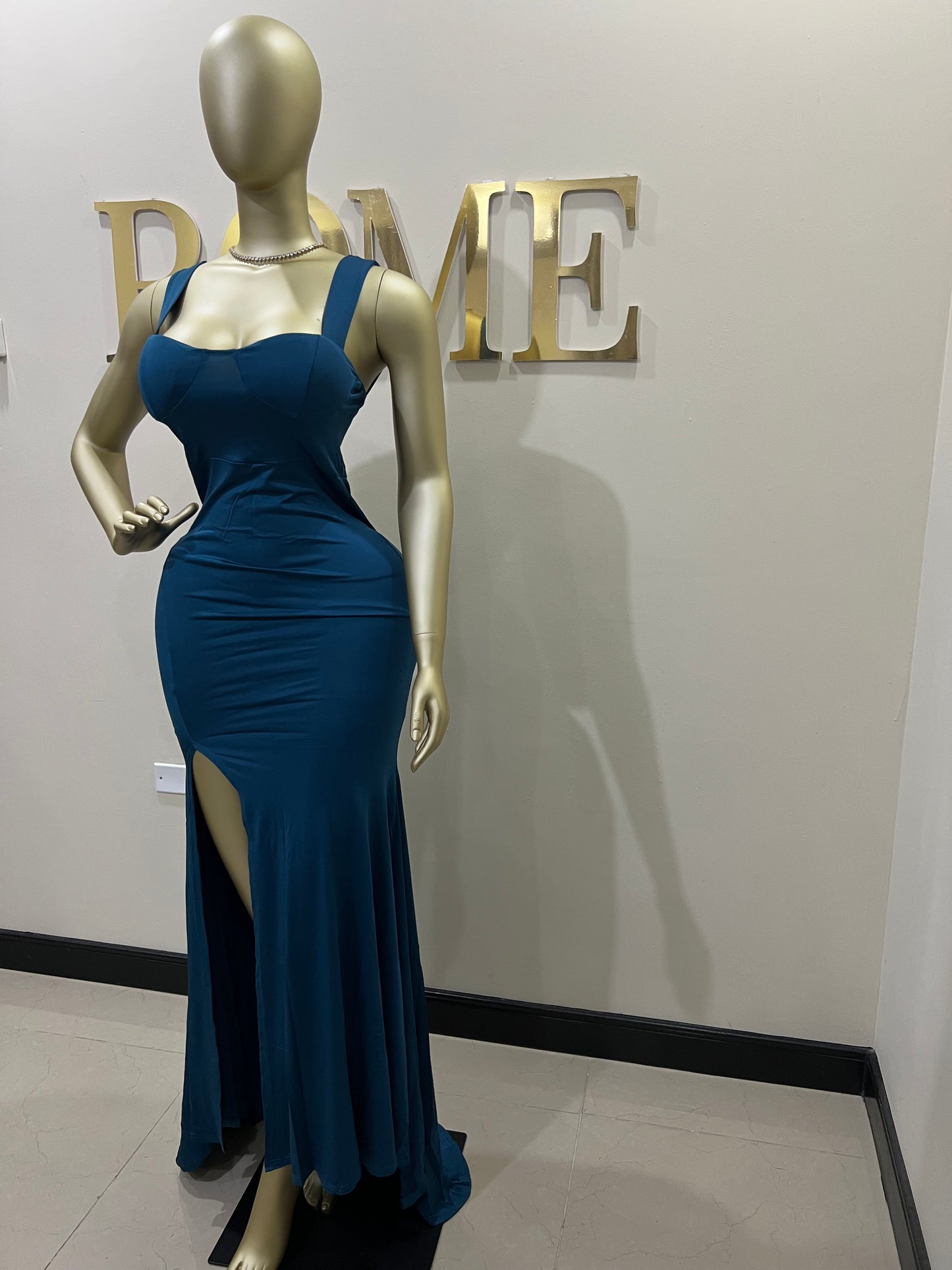 Kerry Ann Train Dress (Blue)