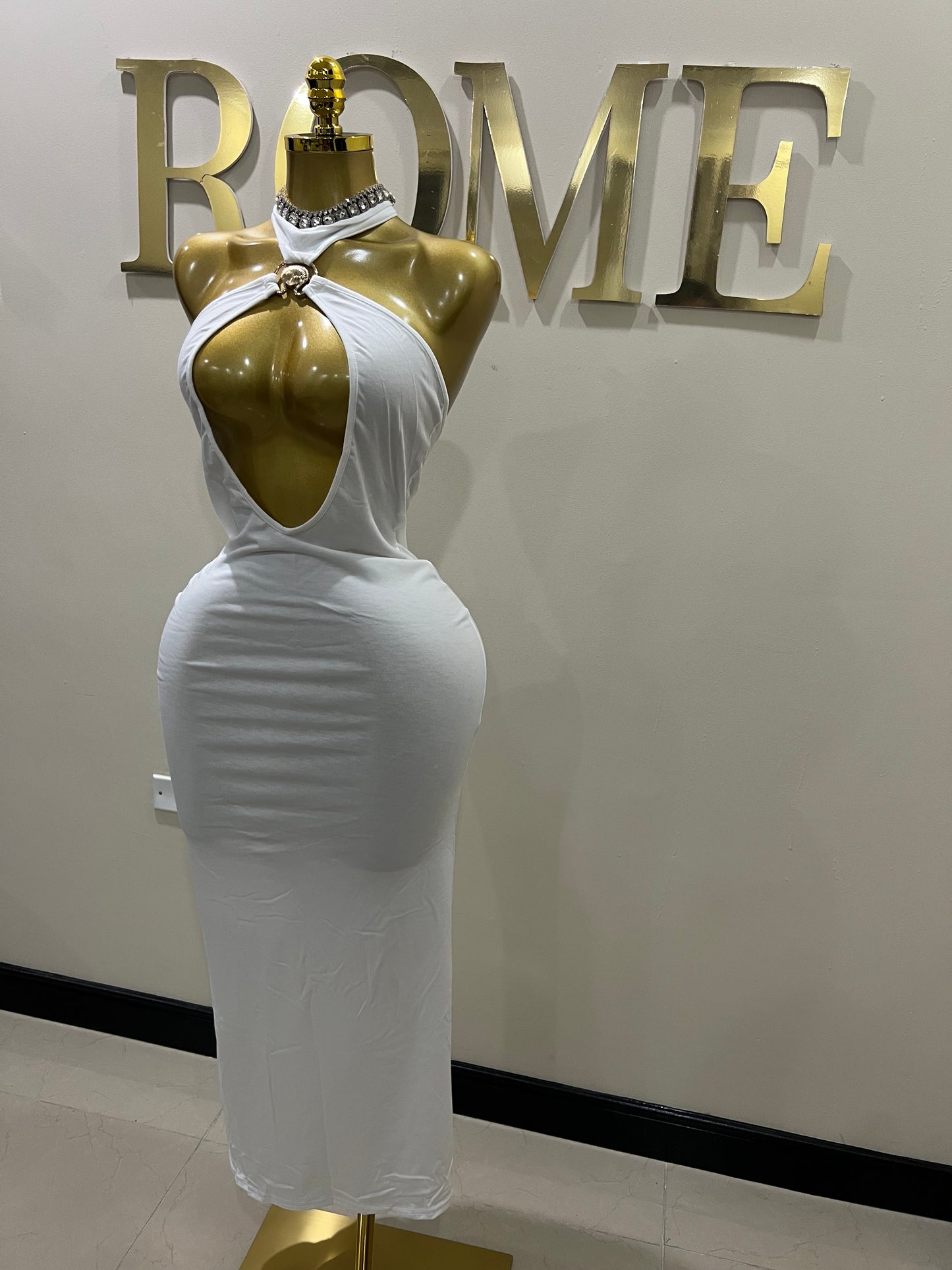 Kim Slay Seashell Dress (White)