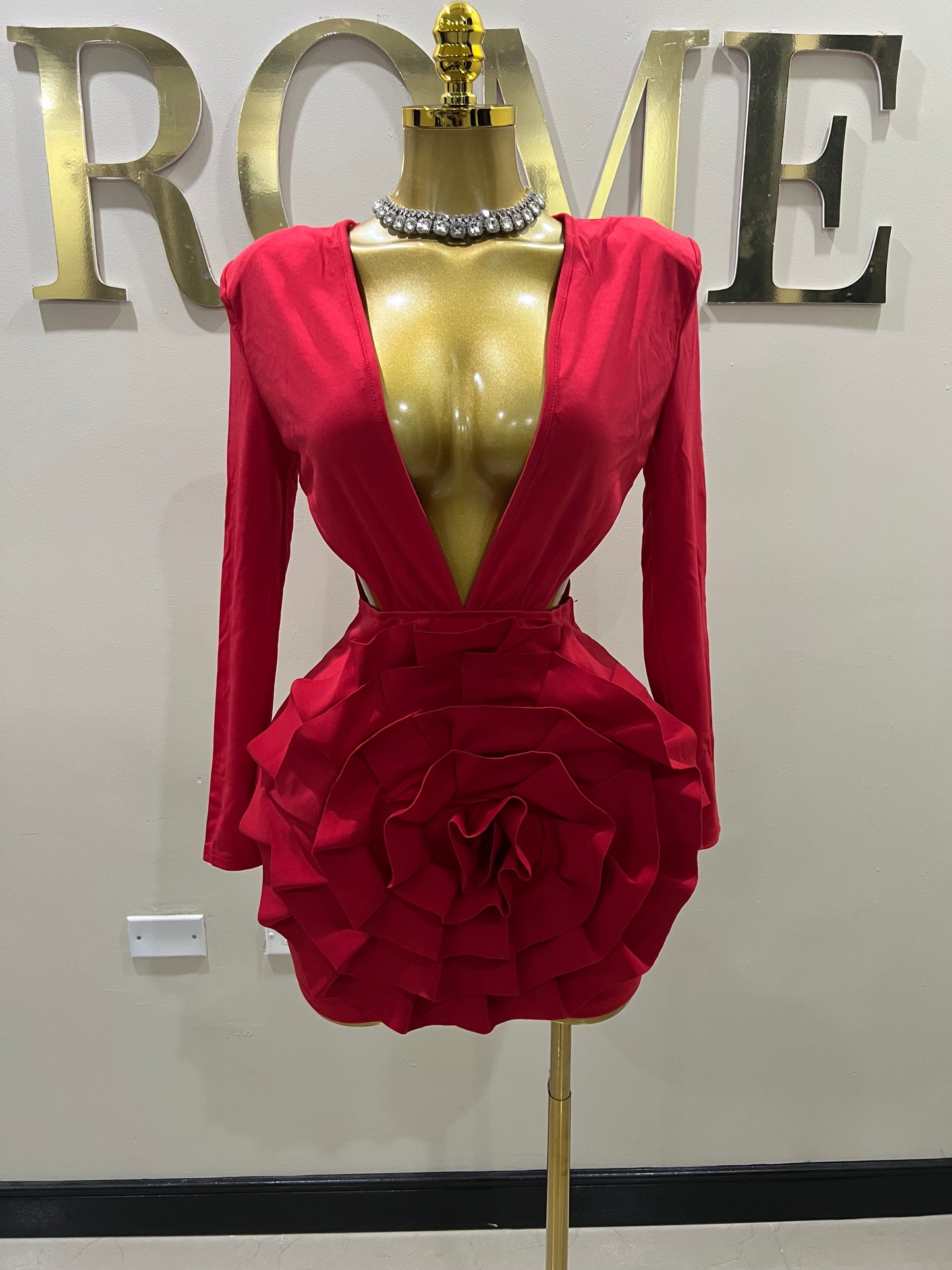 Camila Slay Flower Dress (Red)