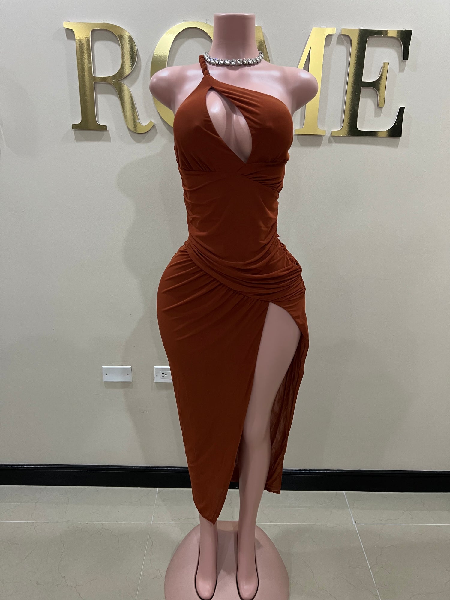 Sarah Rope Mesh Dress (Brown) Rome Fashion House Sarah Rope Mesh Dress (Brown) Rome Fashion House