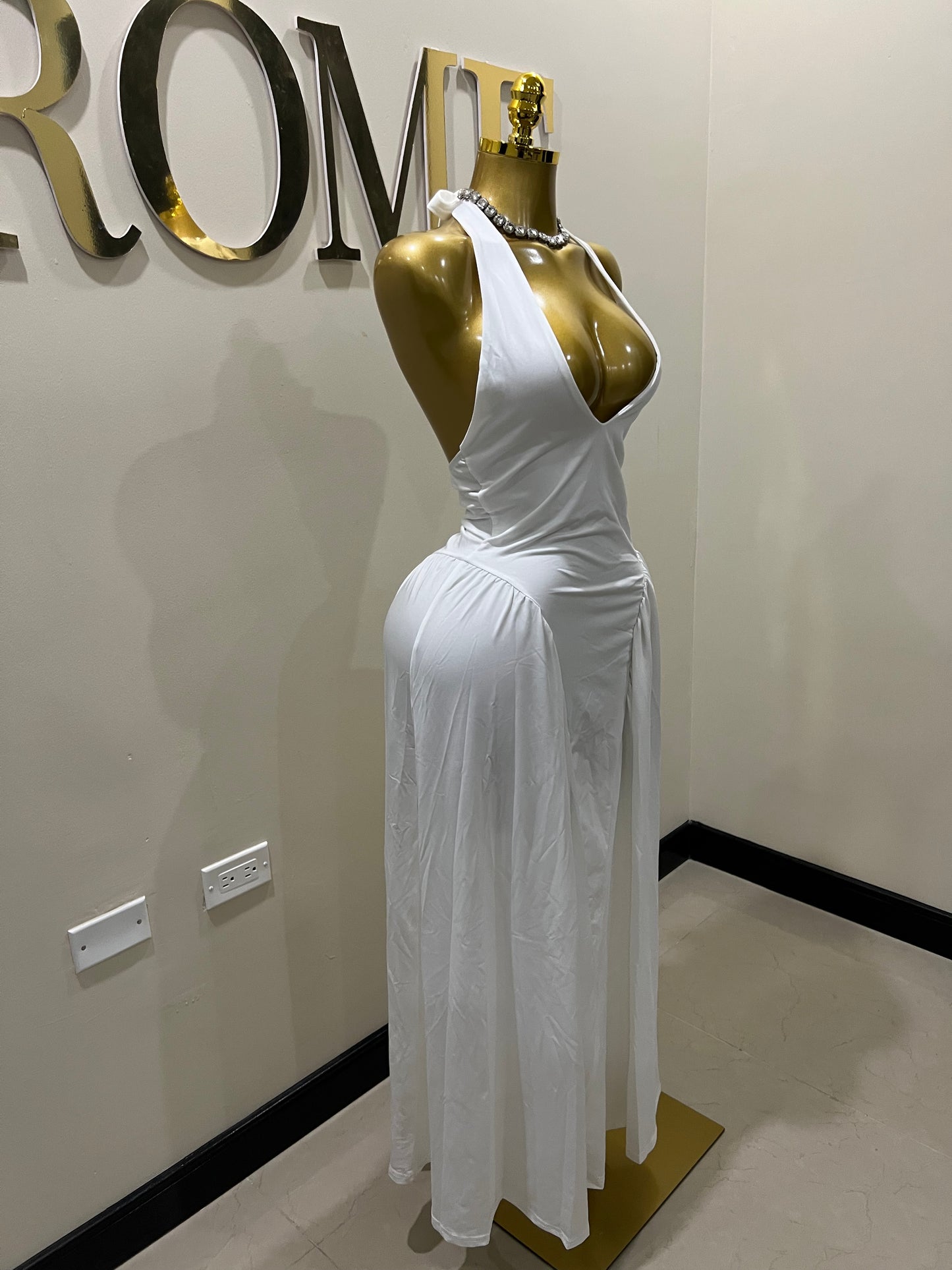 Kim Halter Diana Dress (White)