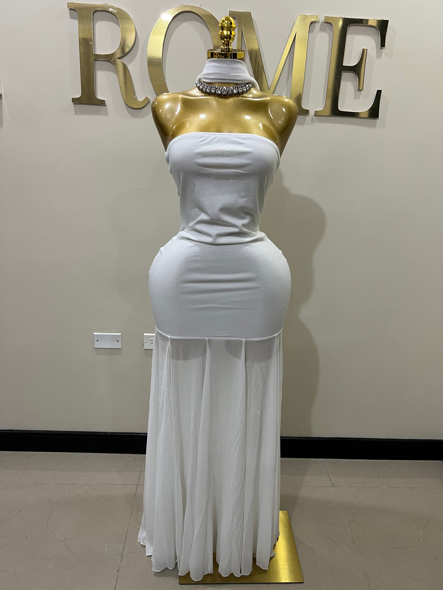 Ms. Shippen Scarf Dress (White)