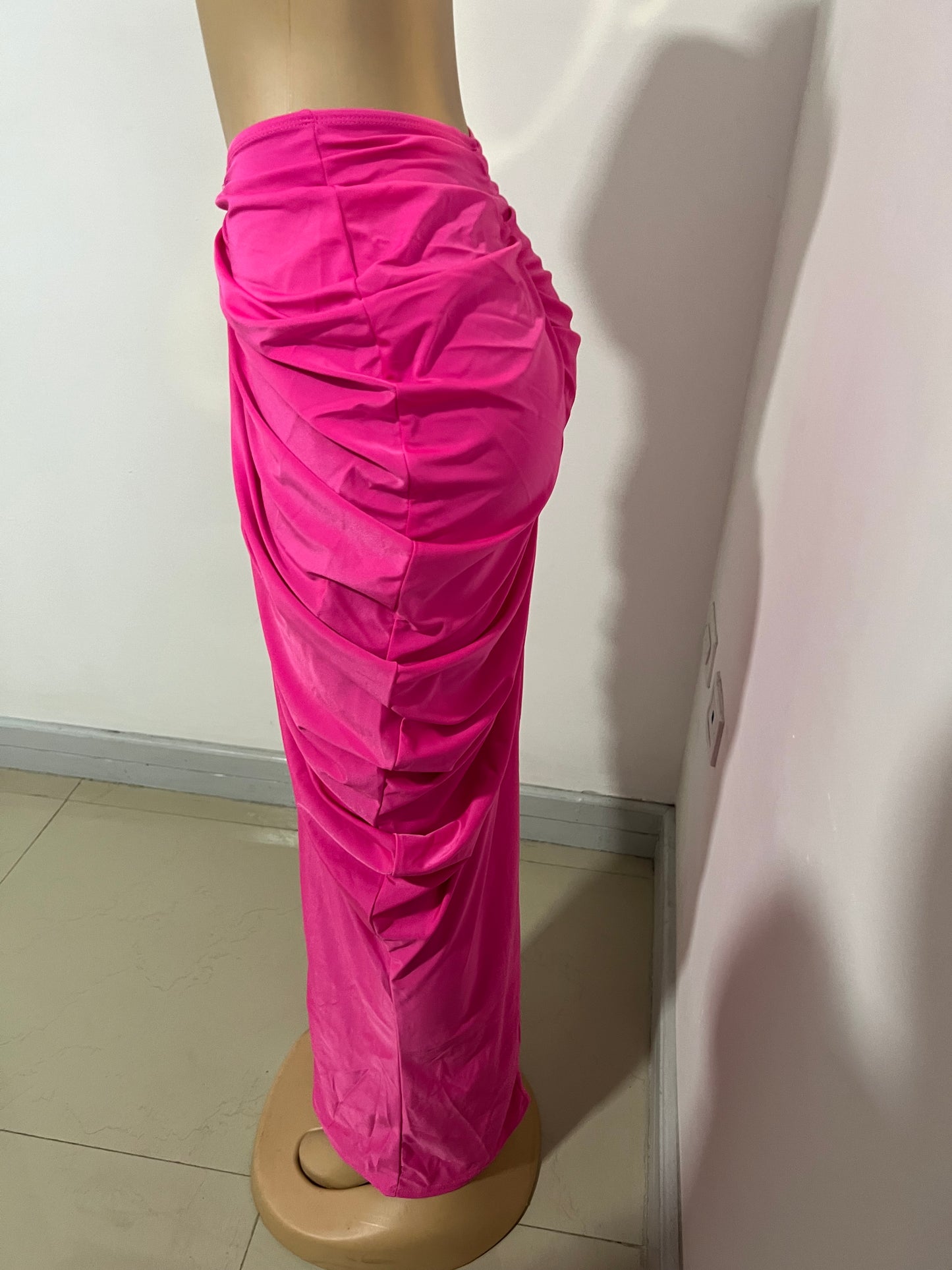 Zuri Rouched Skirt Set (Pink)