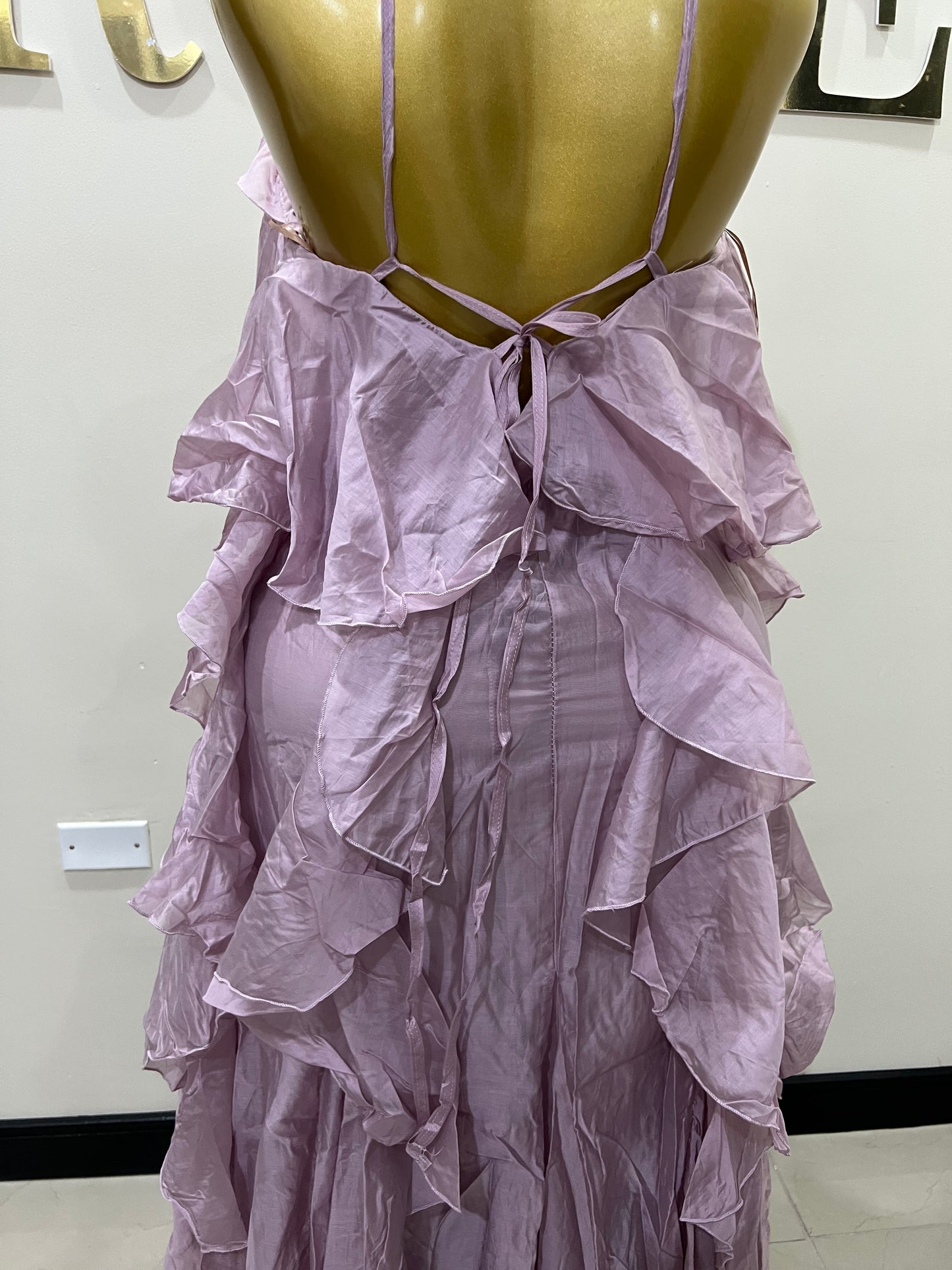 Rumi Chen Ruffle Long Dress (Mauve)