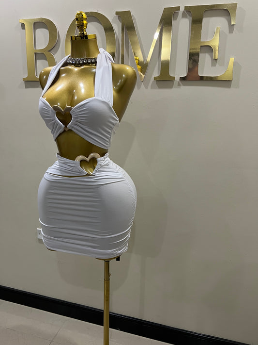 Ming Heart Short Skirt Set (White)