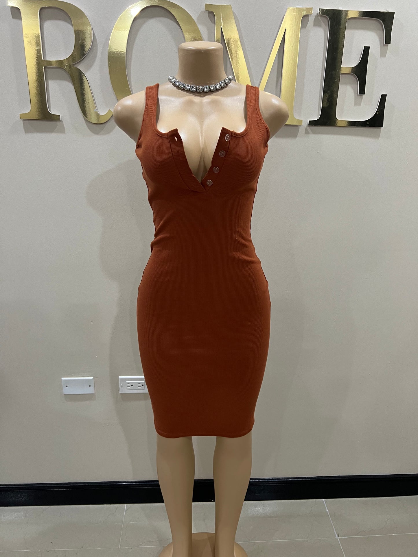 Tami Basic Dress (Burnt Orange)