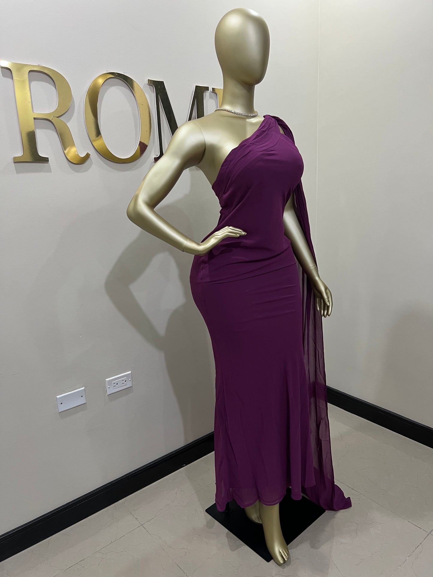 Isabella Chiffon Dress (Purple)