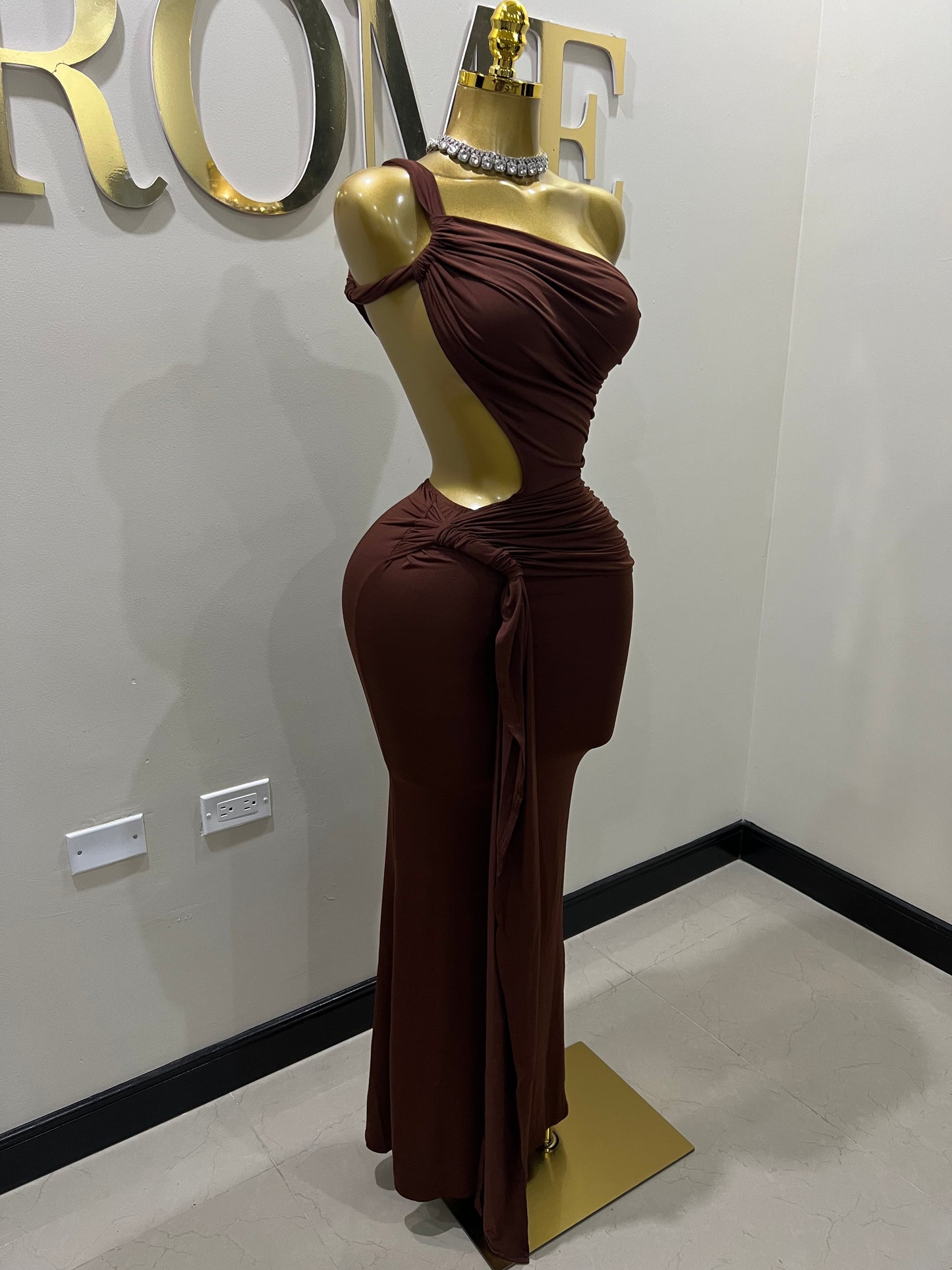 Emma Giselle Dress (Brown)