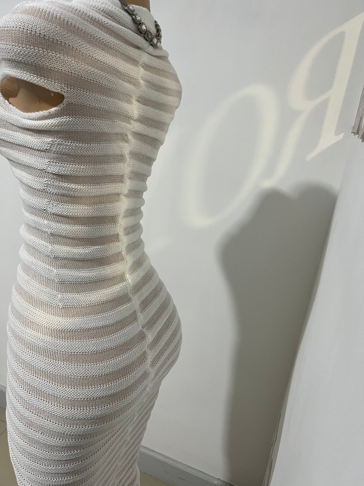 Jasmine Crochet Dress (White)