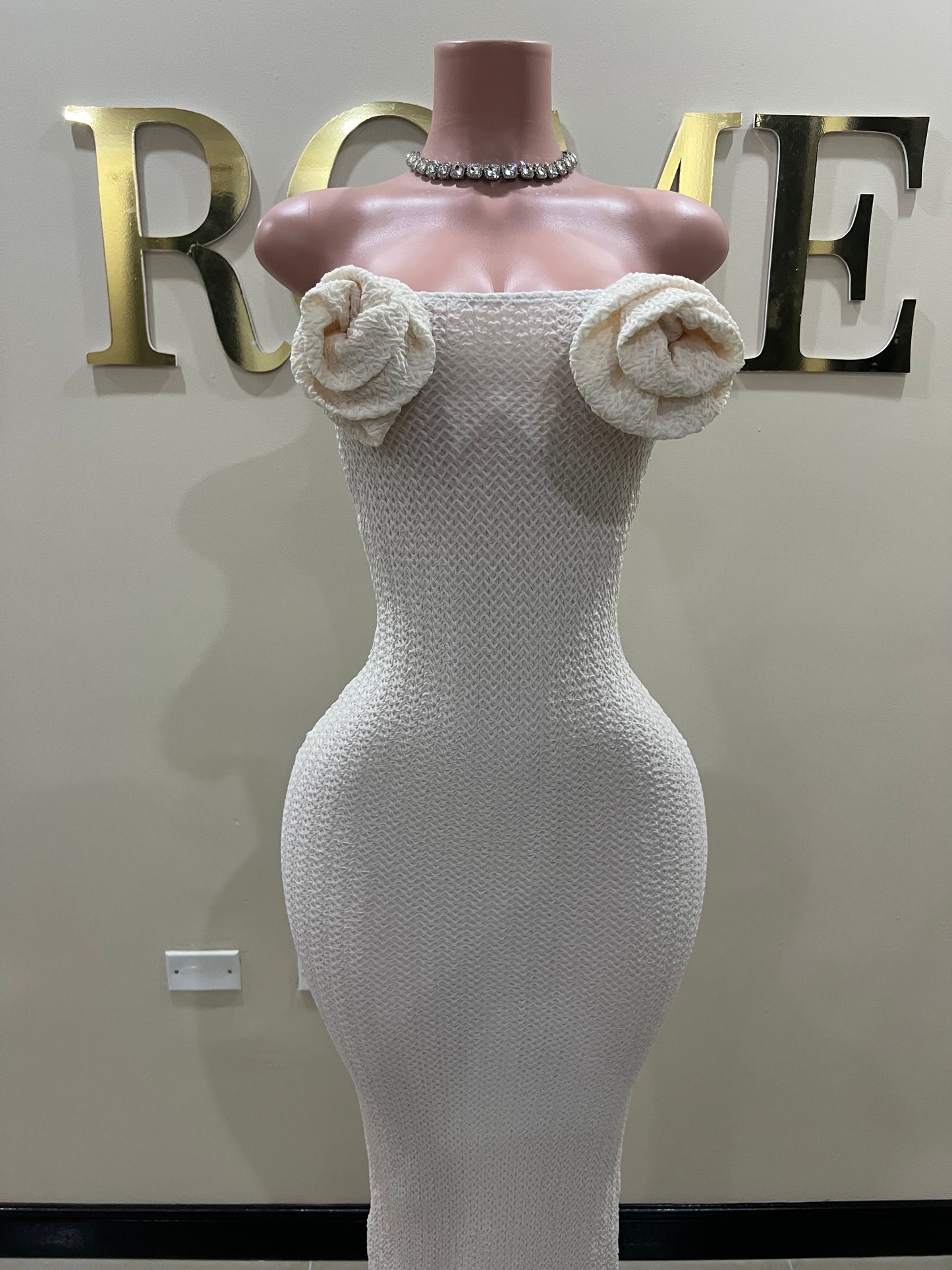 Priscilla Rose Dress (Beige)