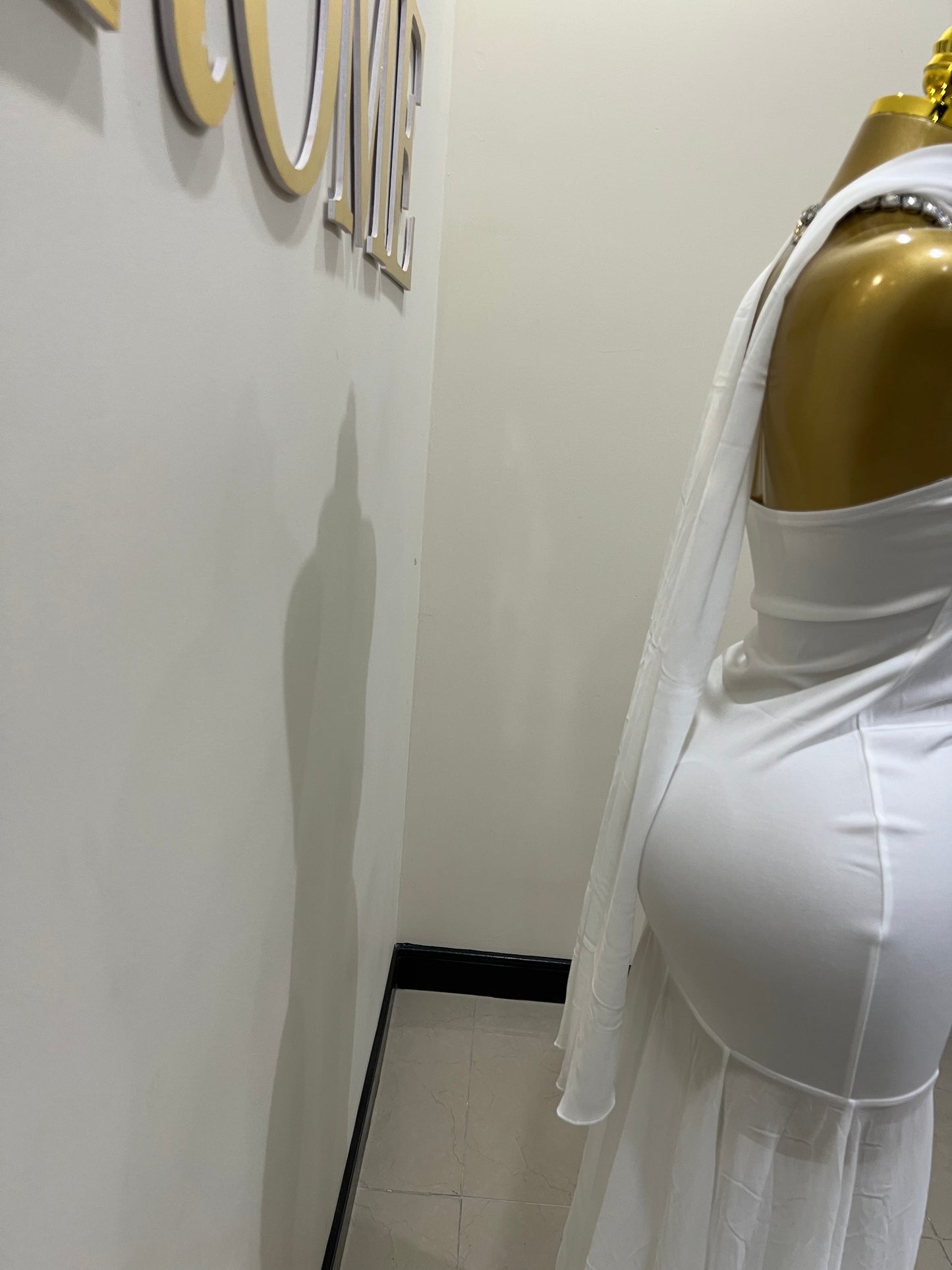 Ms. Shippen Scarf Dress (White)