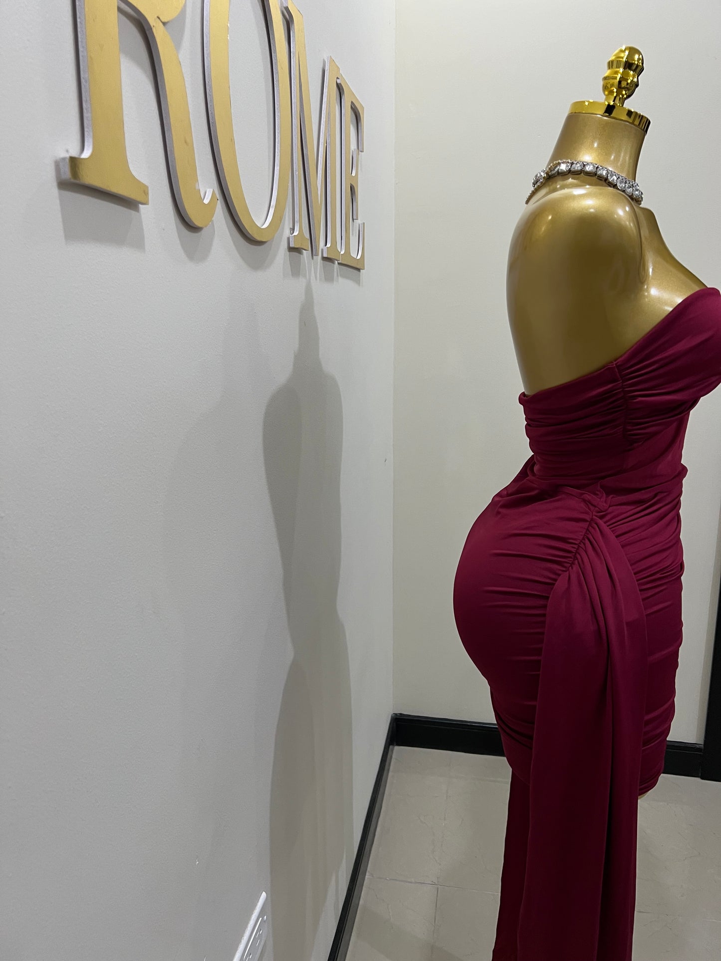 Sweetheart Nara Short Dress (Burgundy)