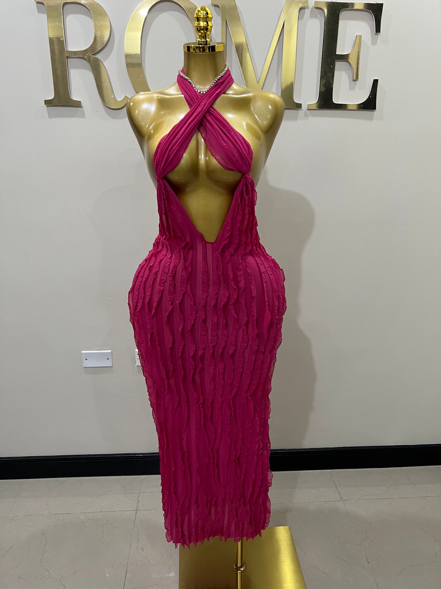 Lily Dress (Bright-pink)
