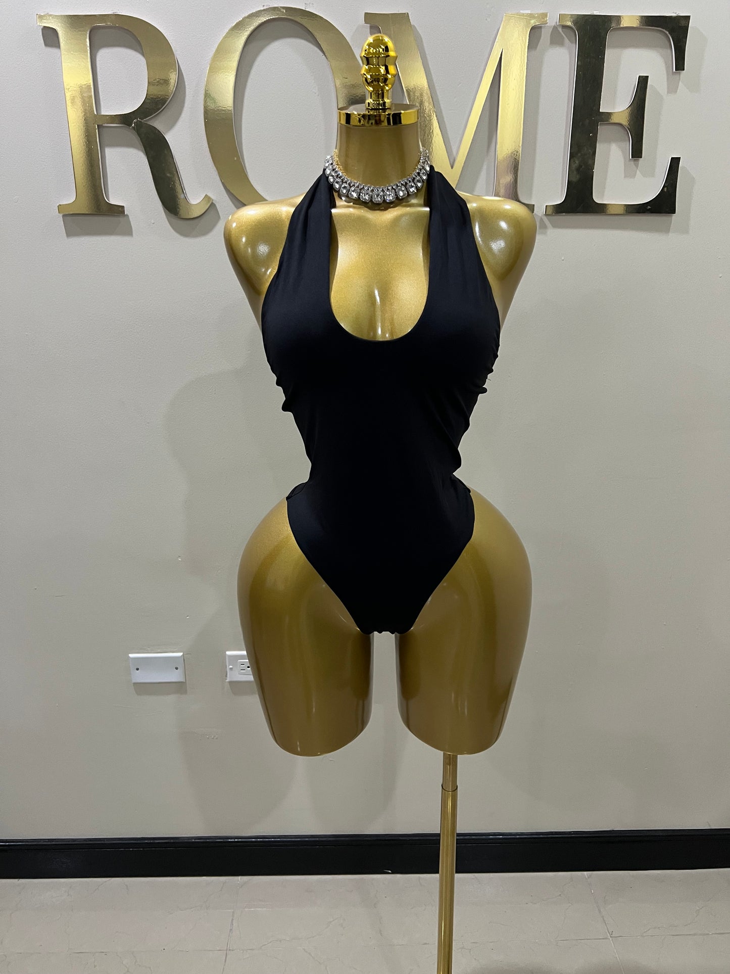 Nara Petal 2 Pcs Bodysuit & Skirt Set (Black)