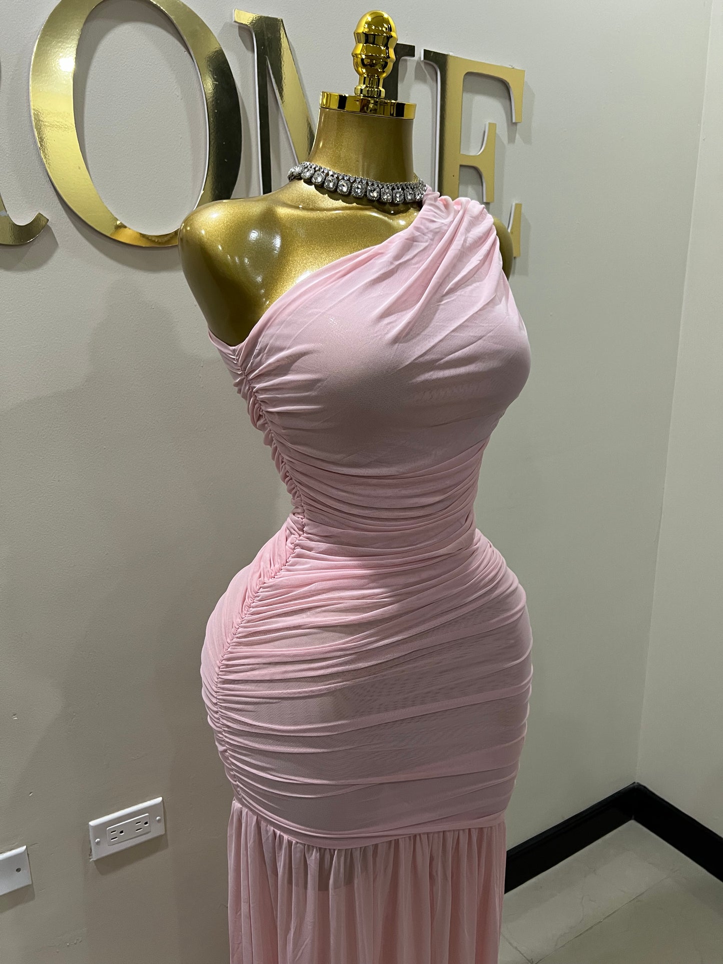 Michelle Mesh Dress (Pink)