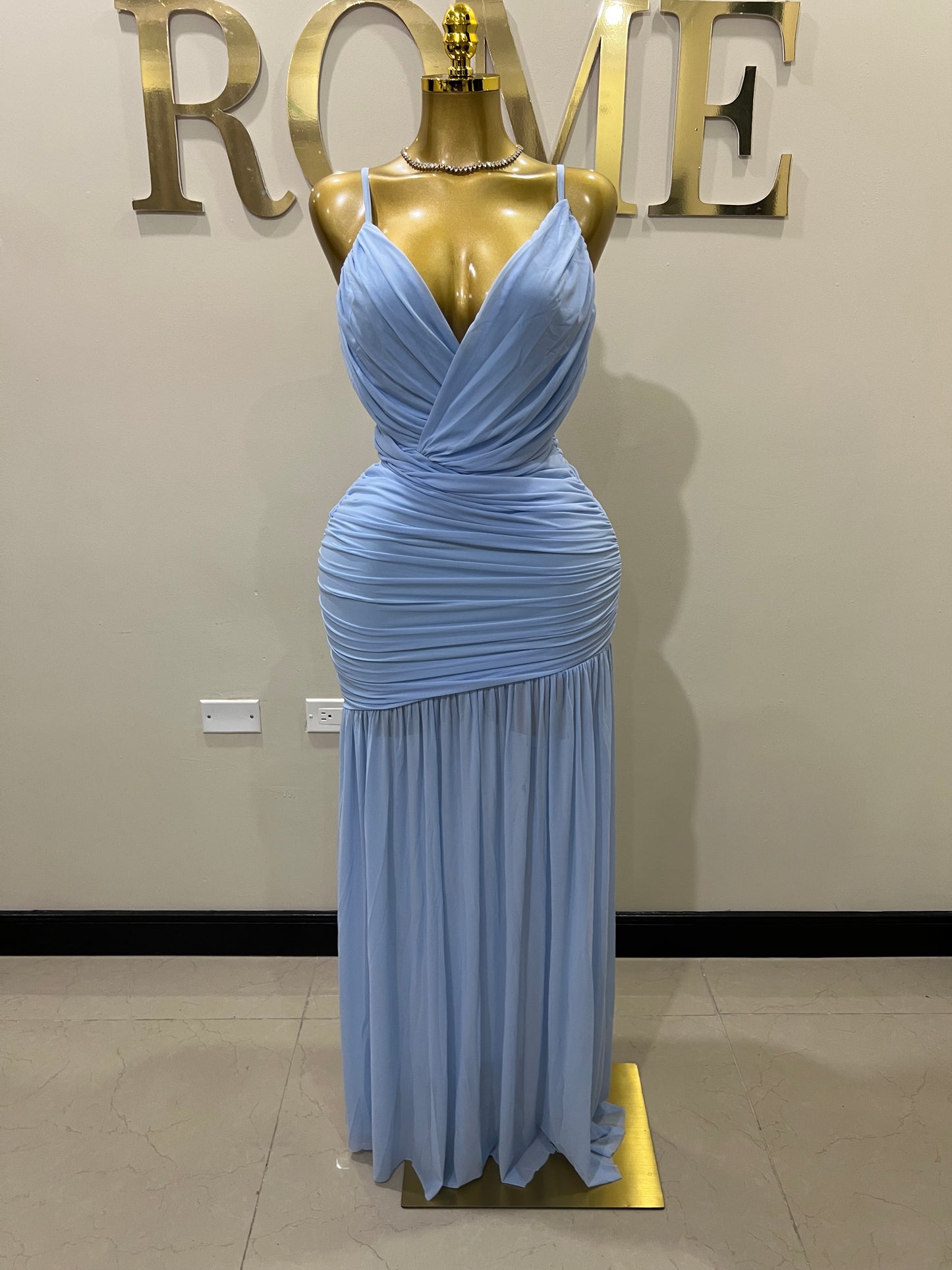 Michelle Celine Strap Dress (Blue)
