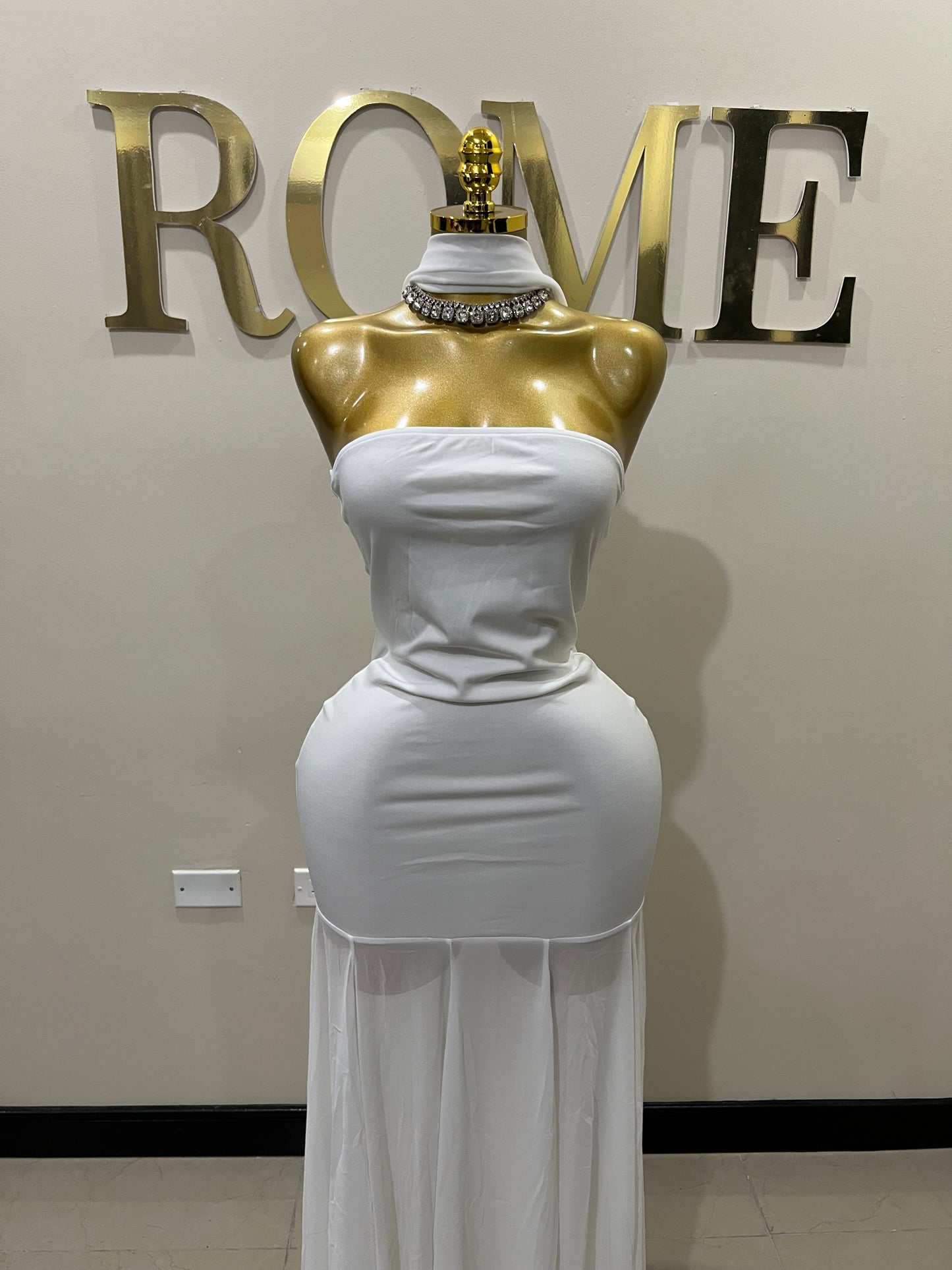 Ms. Shippen Scarf Dress (White)