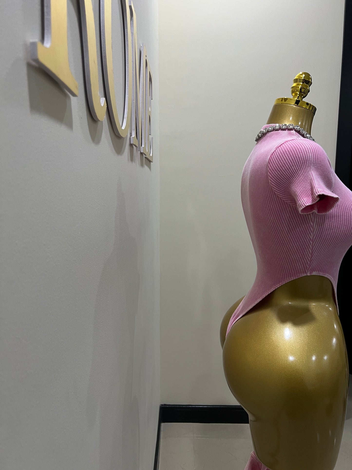 Tianna Bodysuit Shorts Set (Pink)