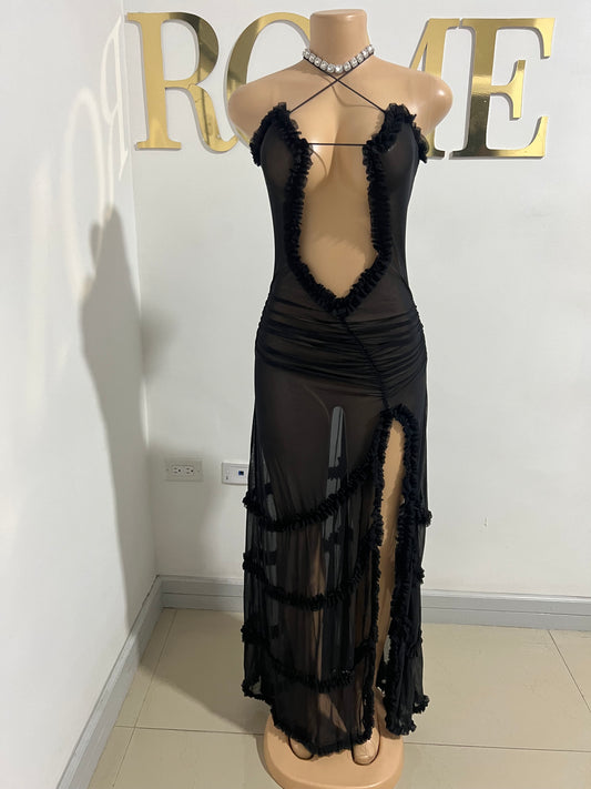 Mila Sheer Dress (Black)