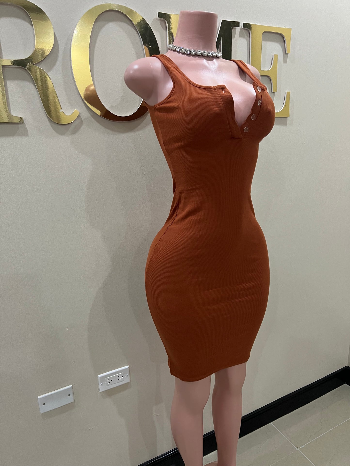 Tami Basic Dress (Burnt Orange)