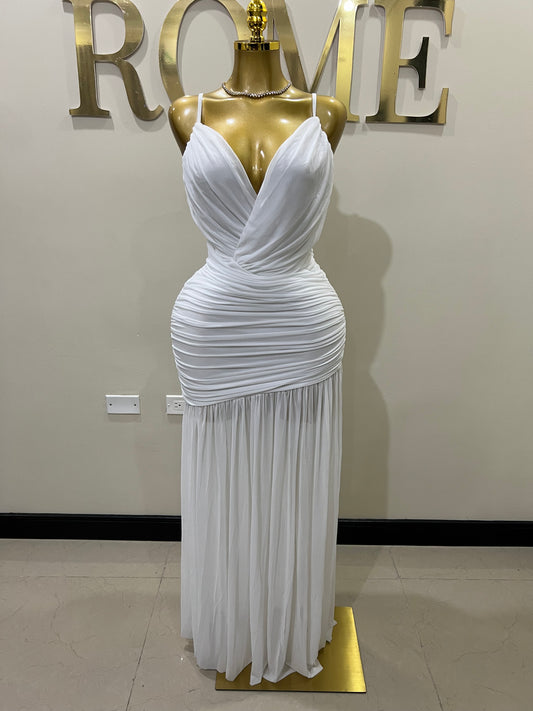 Michelle Celine Strap Dress (White)