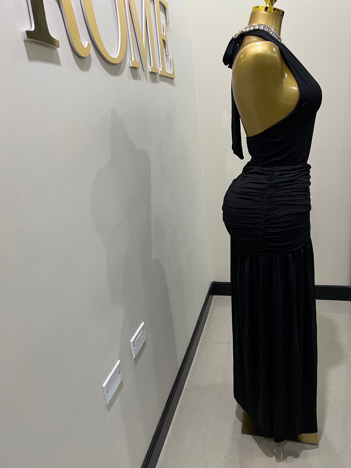 Nara Petal 2 Pcs Bodysuit & Skirt Set (Black)