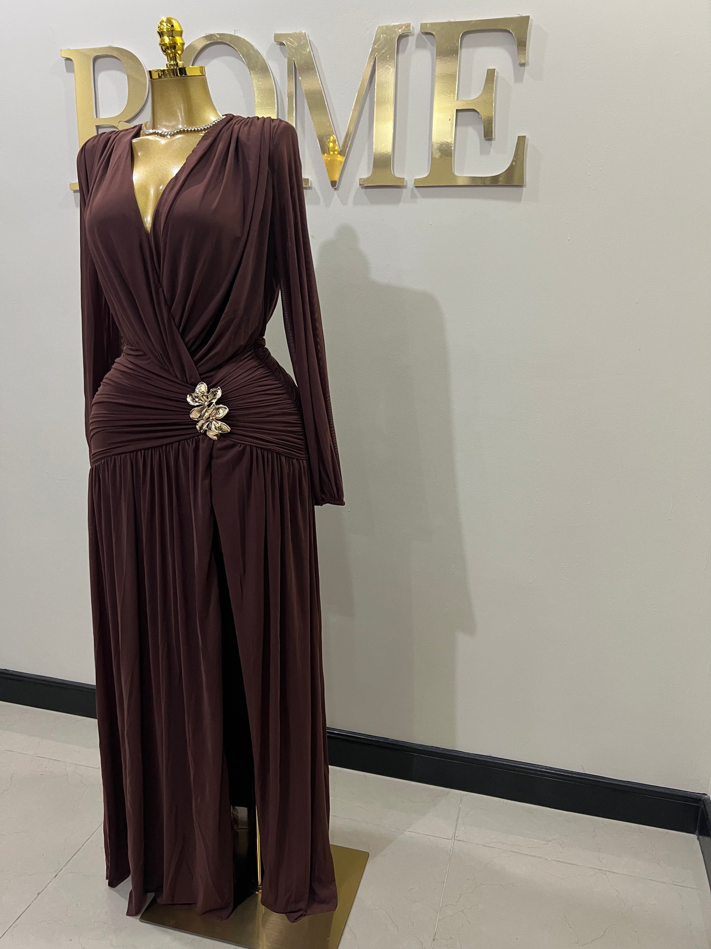 Michelle Valor Dress (Brown)