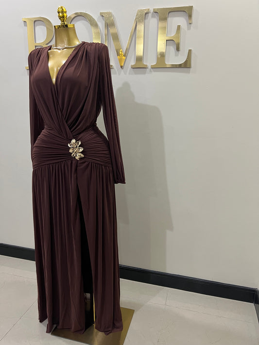 Michelle Valor Dress (Brown)