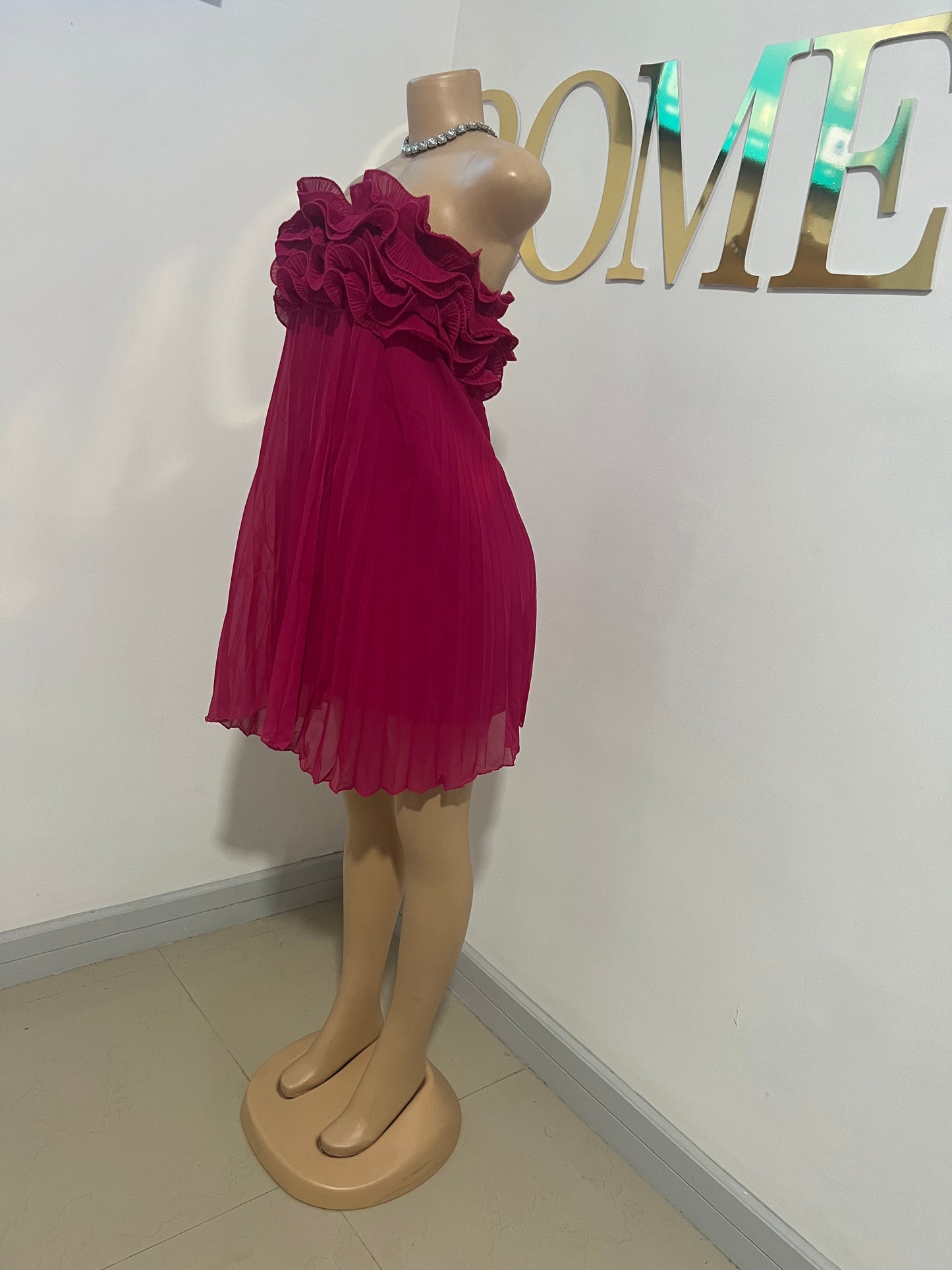 Lotus Ruffle Dress (Pink)