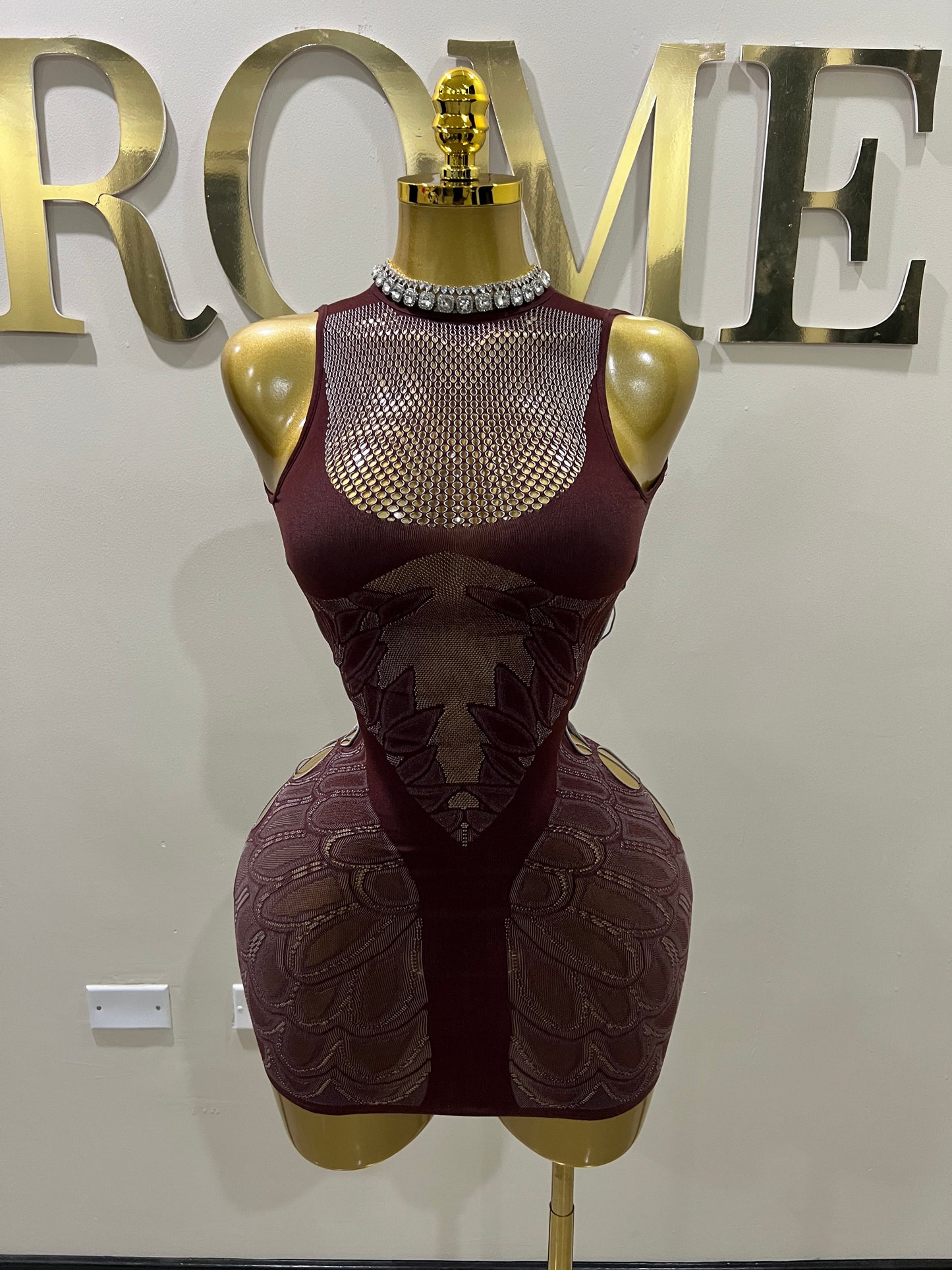 Swan Tights Dress (Brown)