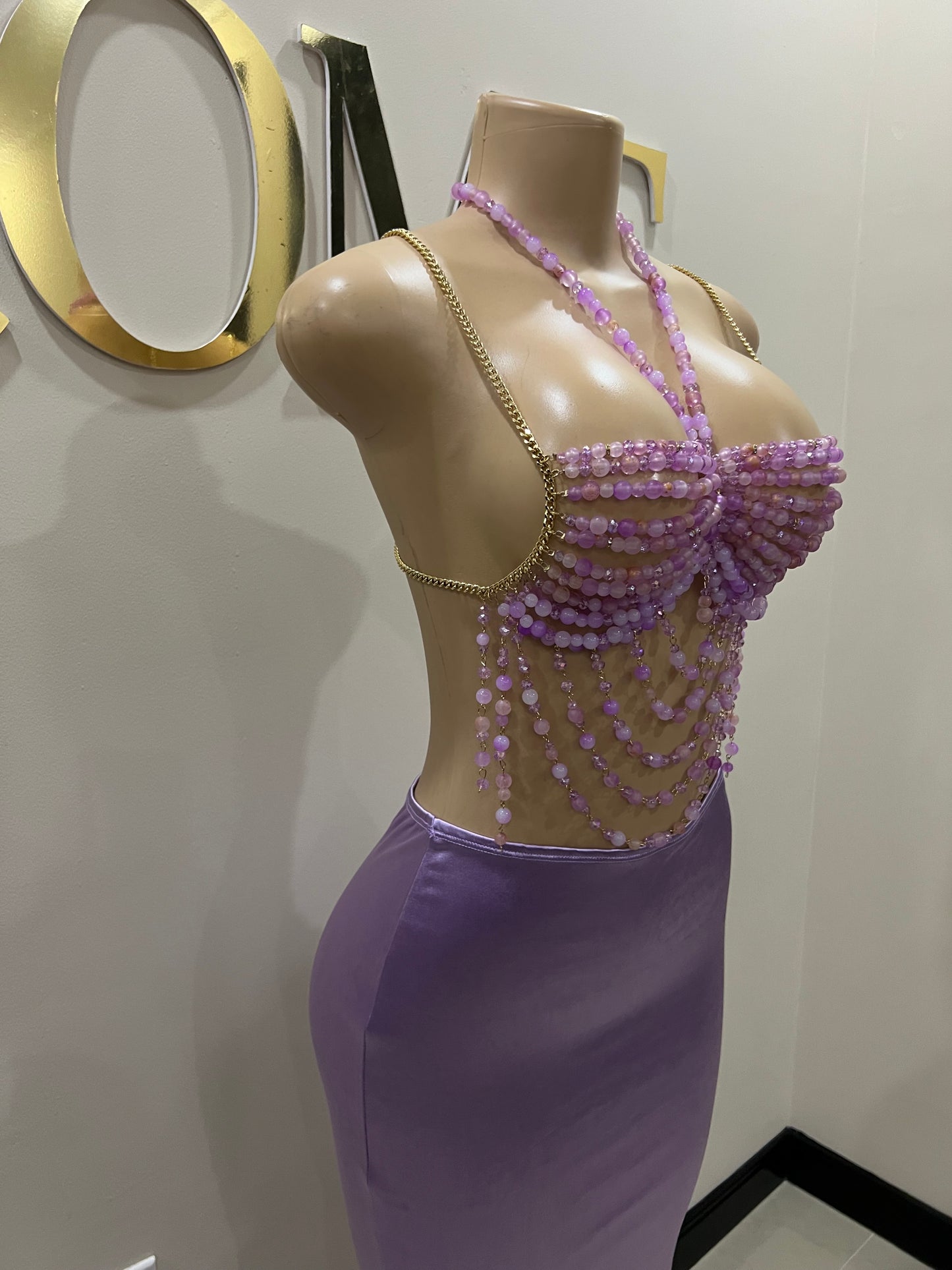 Priya Beaded Top Only (Purple)