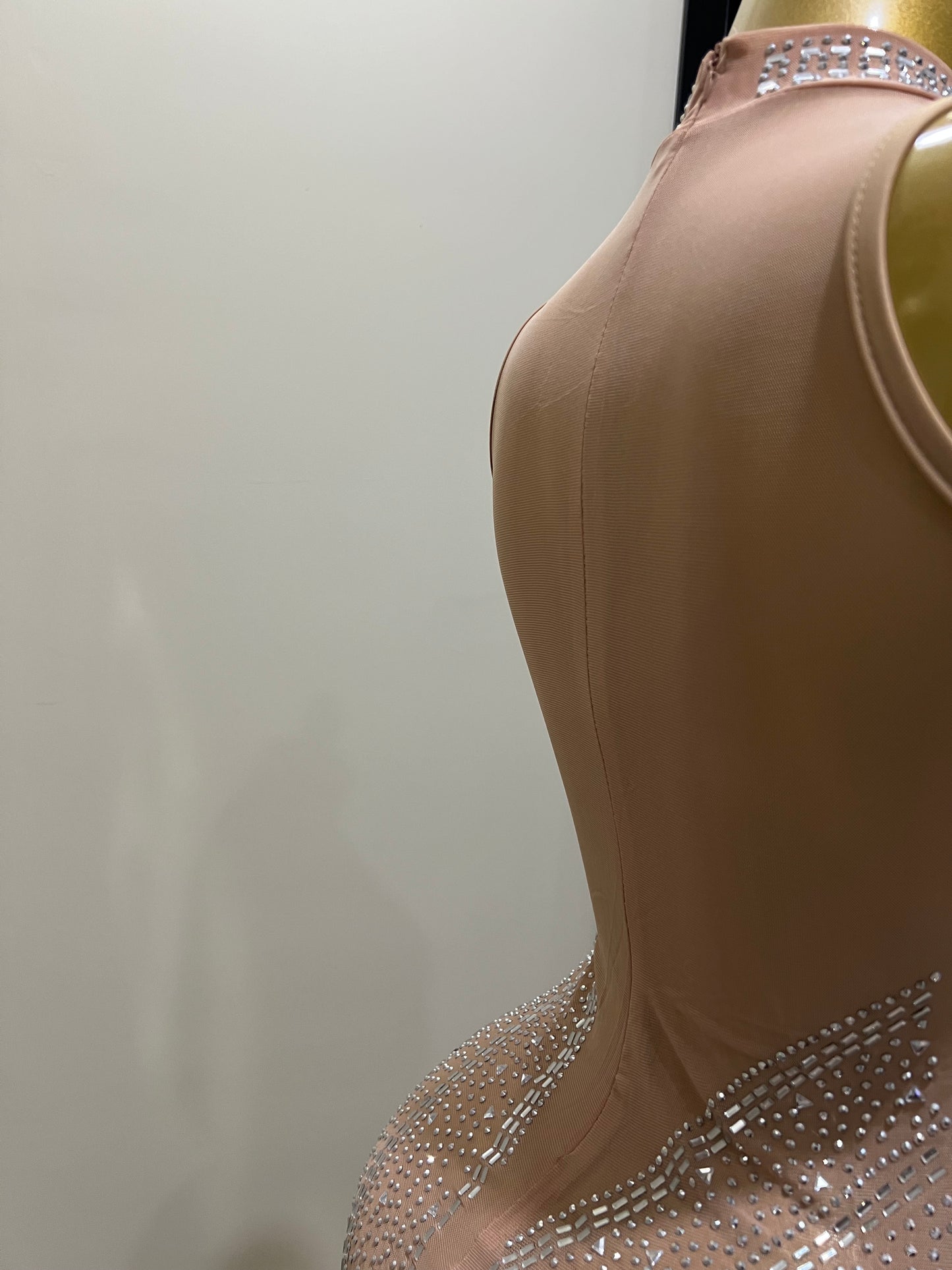 Athena Crystal Dress (Nude)