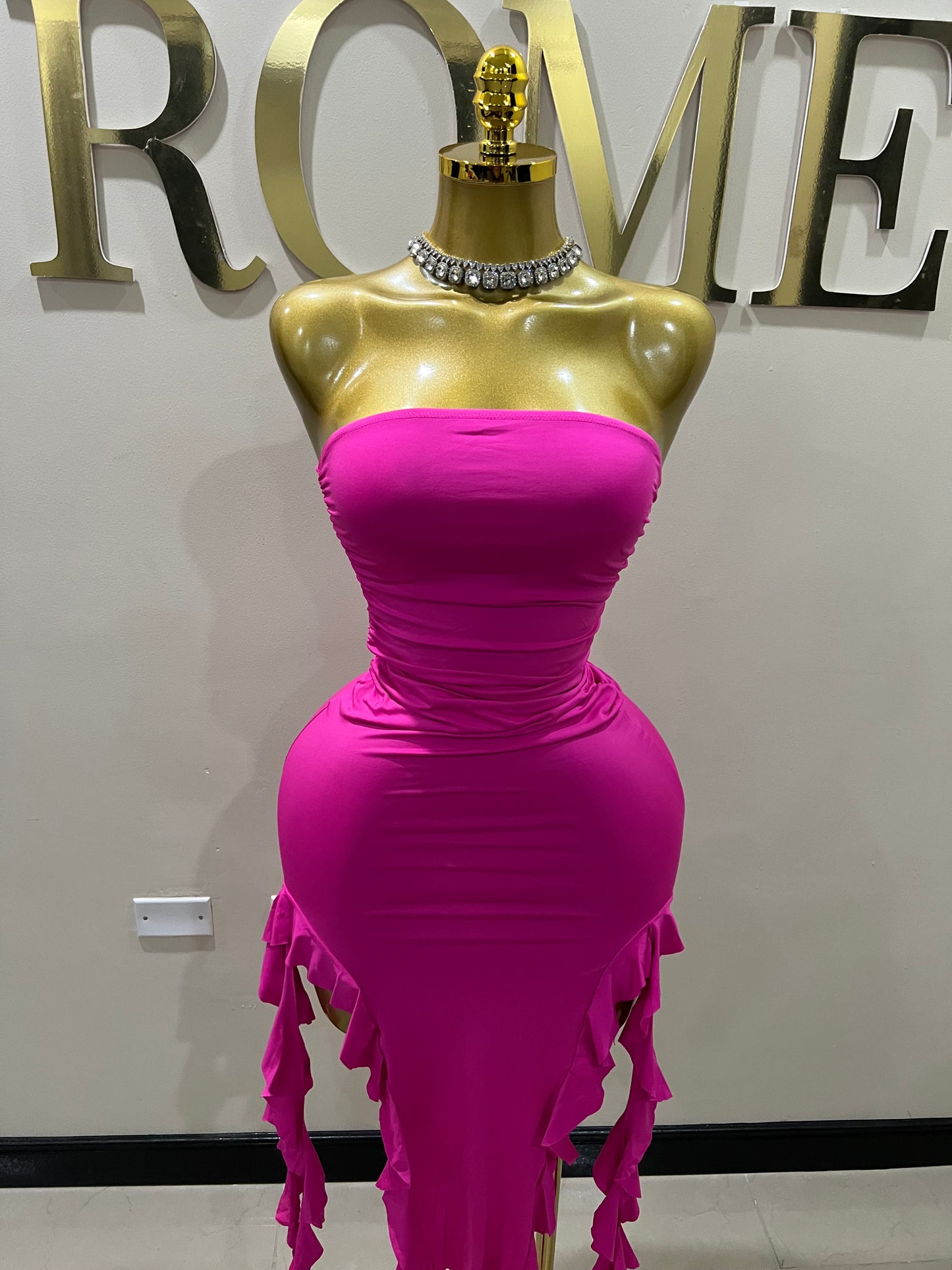 Nia Ruffle Dress (Pink)