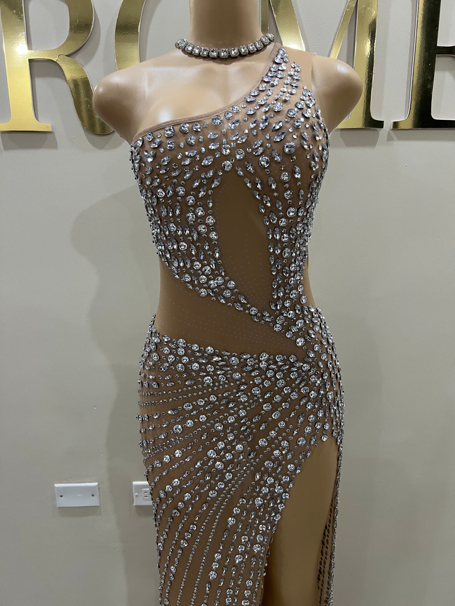 Sarah Gemstone Mesh Gown