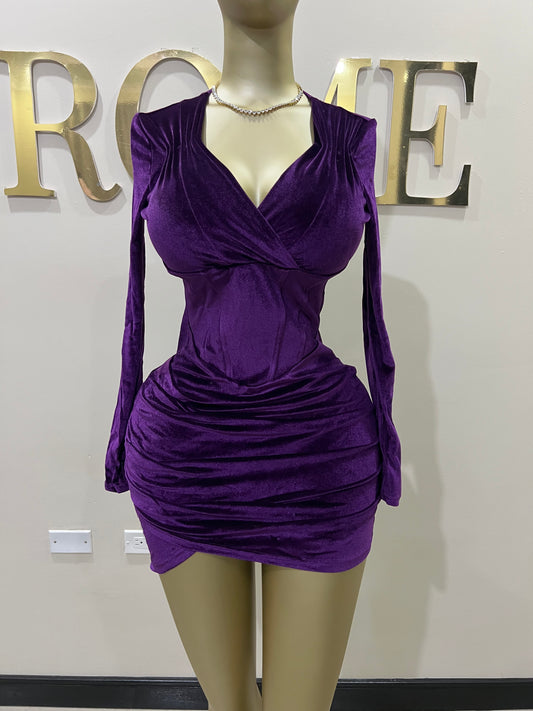 Adele Sweetheart Dress (Purple)