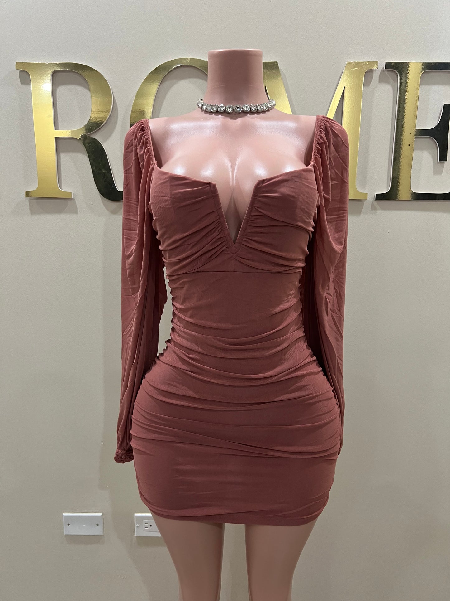 Aubrey Dress (Brick Red)