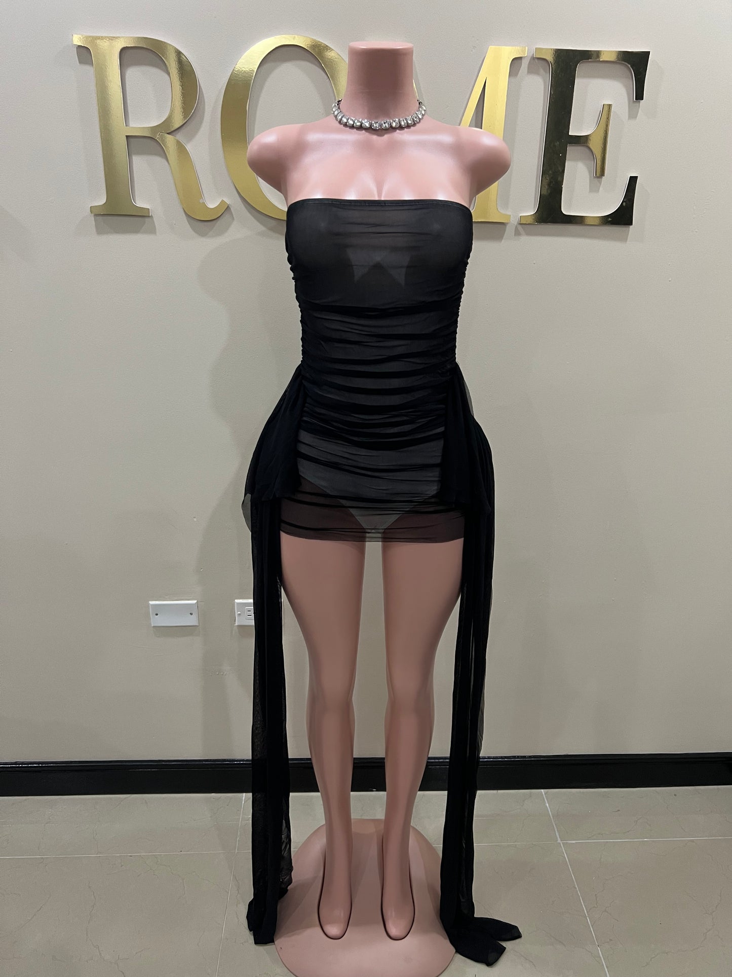 Asia Bodysuit Dress (Black)