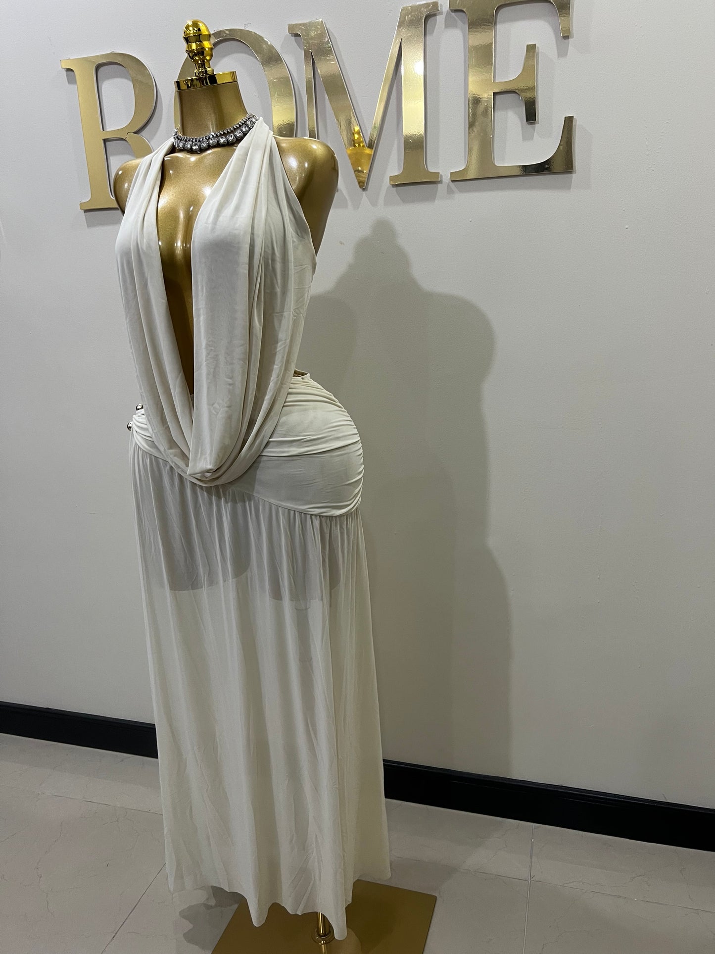 Astra Split Skirt Set (Cream)