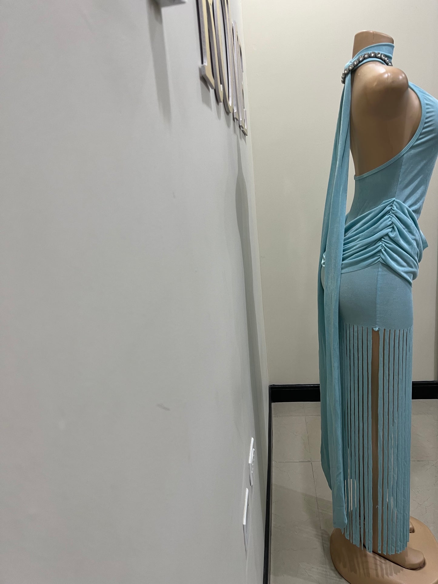 Alice Fringe Dress (Blue)