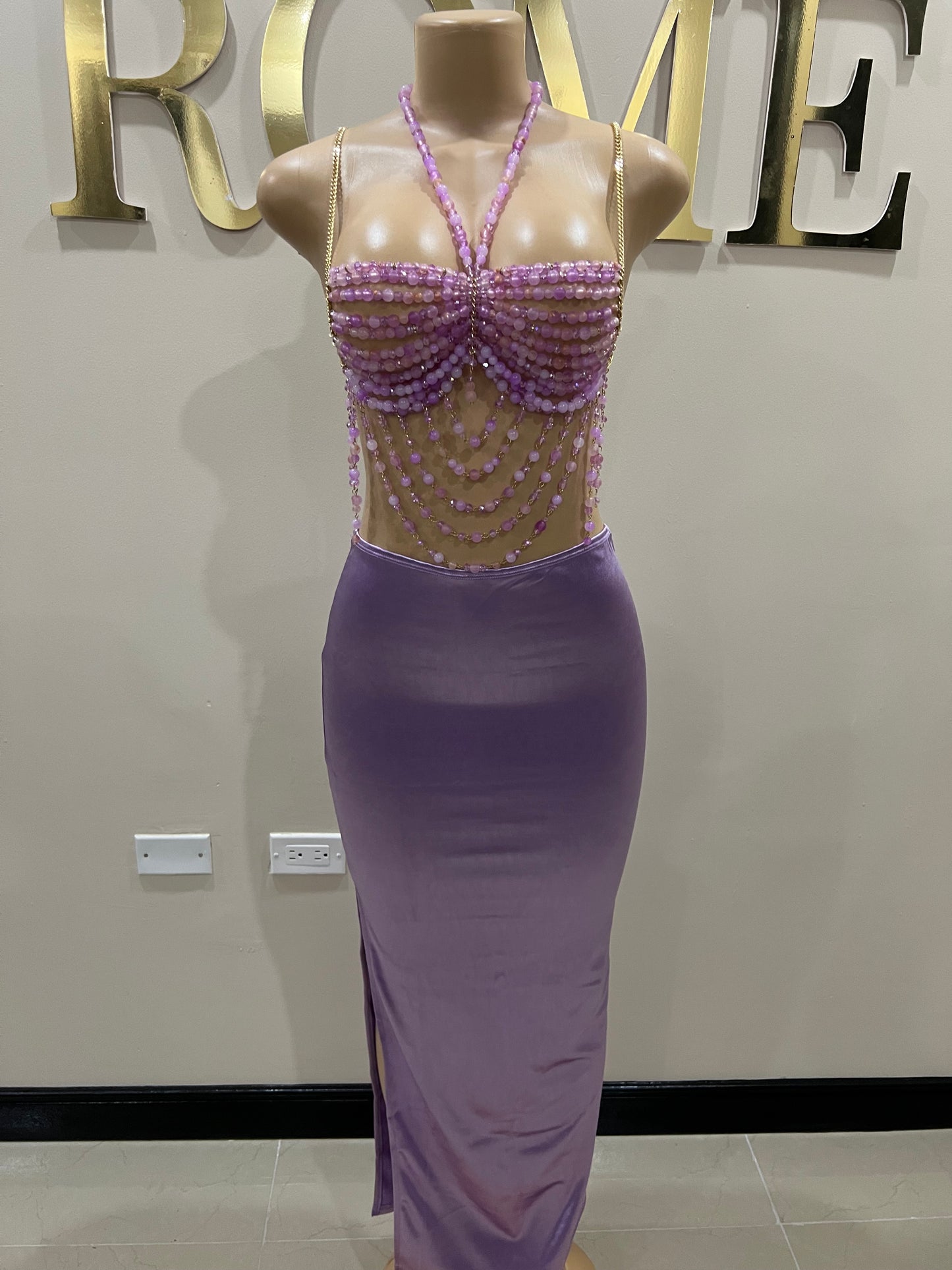 Priya Beaded Top Only (Purple)