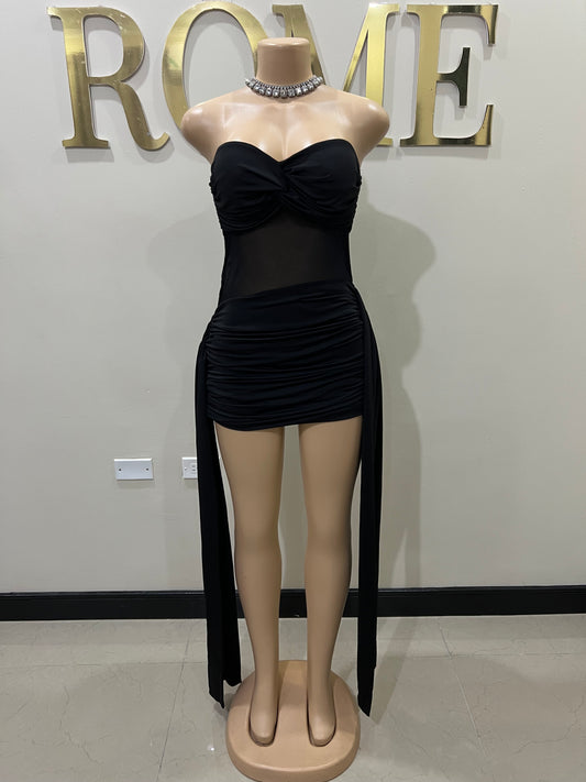 Sweetheart Nara Short Dress (Black)