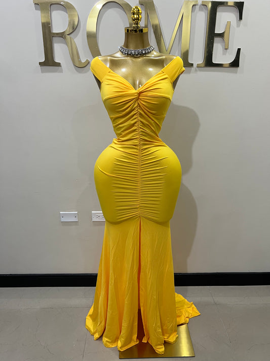 Kerry Elle Train Dress (Yellow)