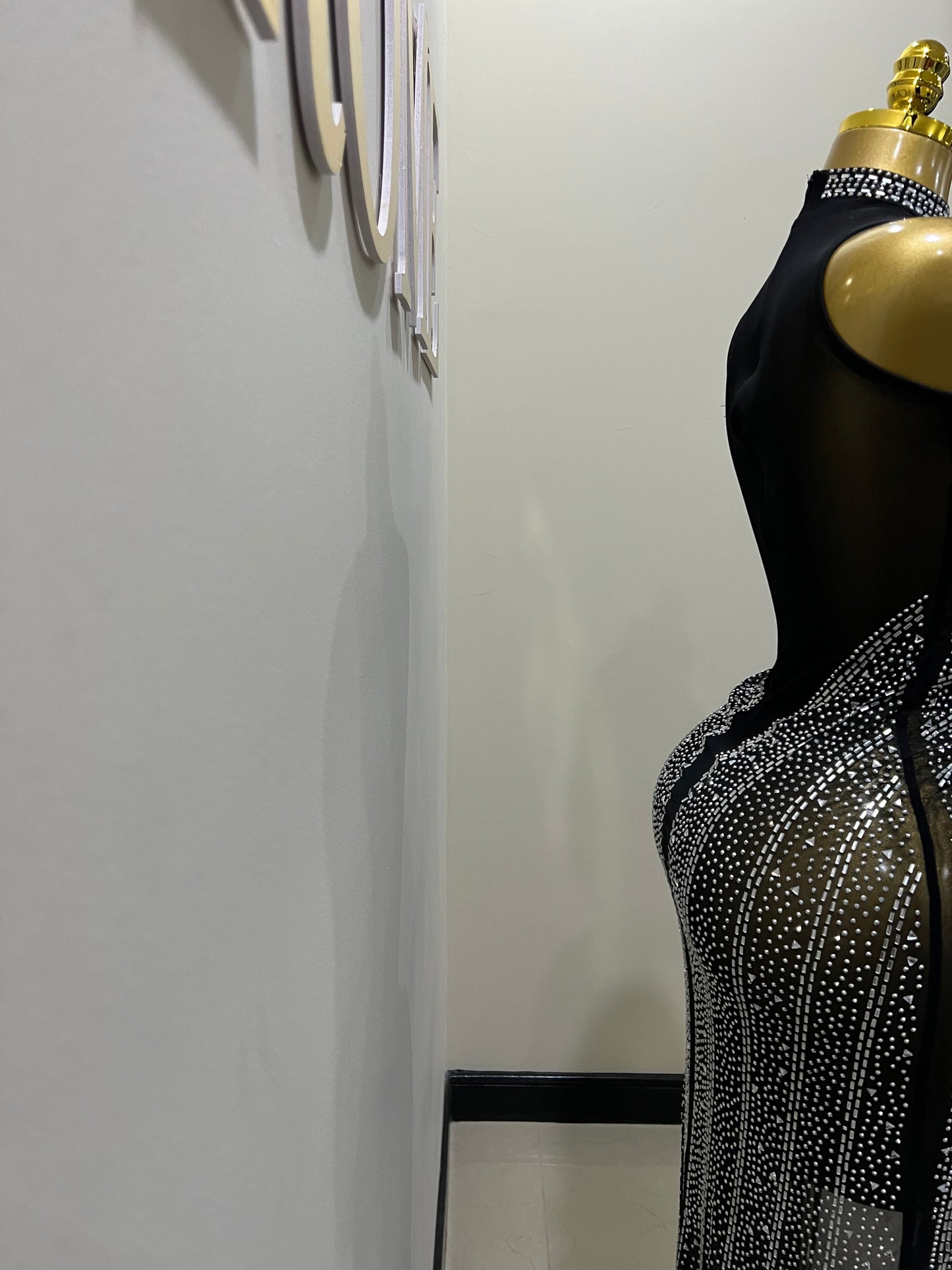 Athena Crystal Dress (Black)